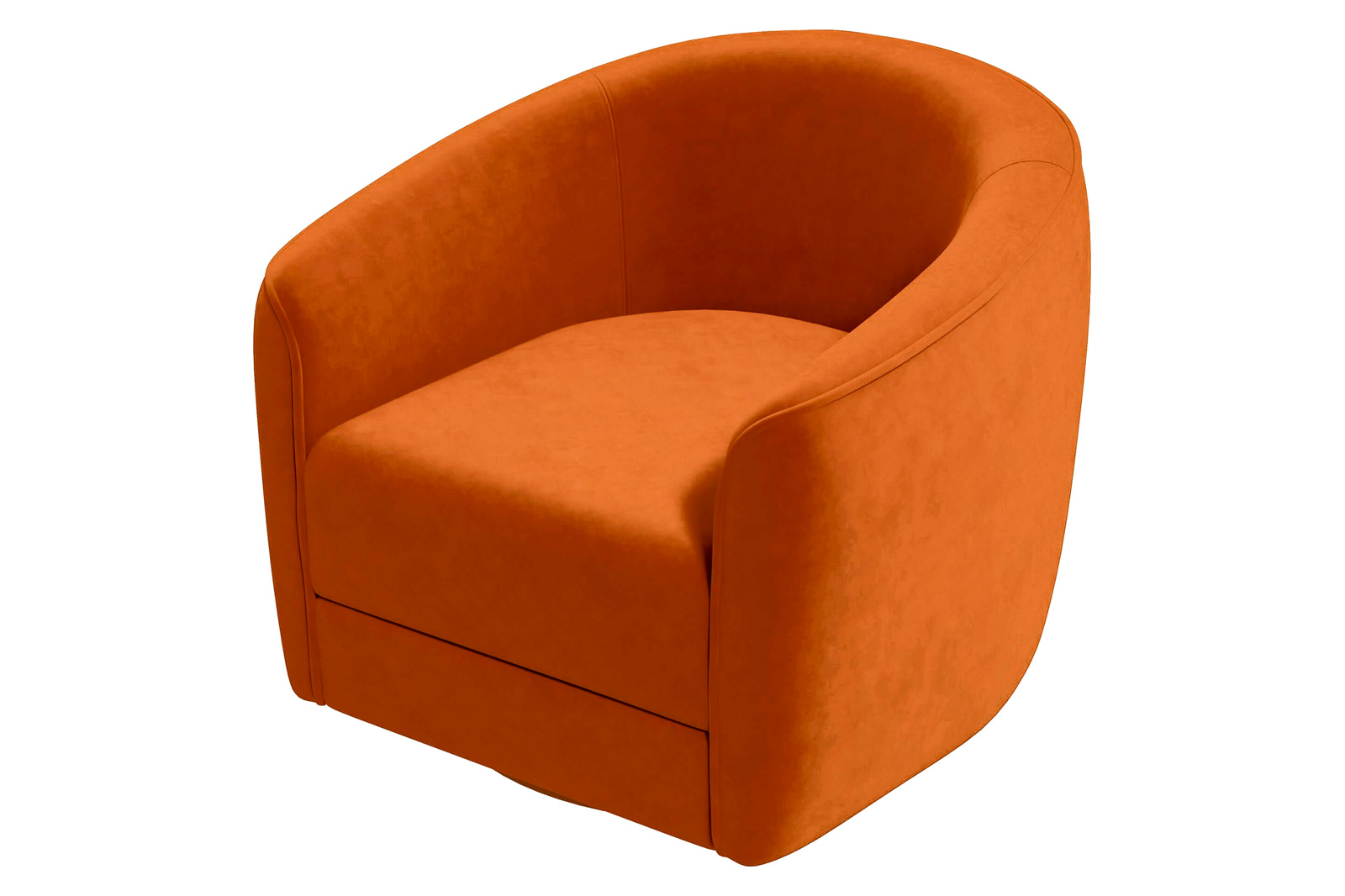 Ashcroft™ Elise Mid-Century Modern Velvet Swivel Chair - Burnt Orange