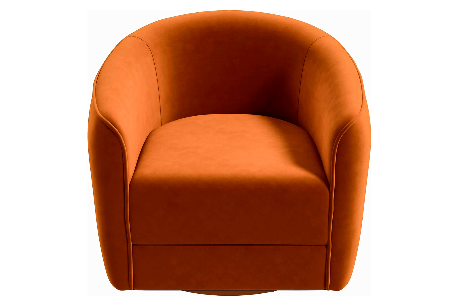 Ashcroft™ Elise Mid-Century Modern Velvet Swivel Chair - Burnt Orange