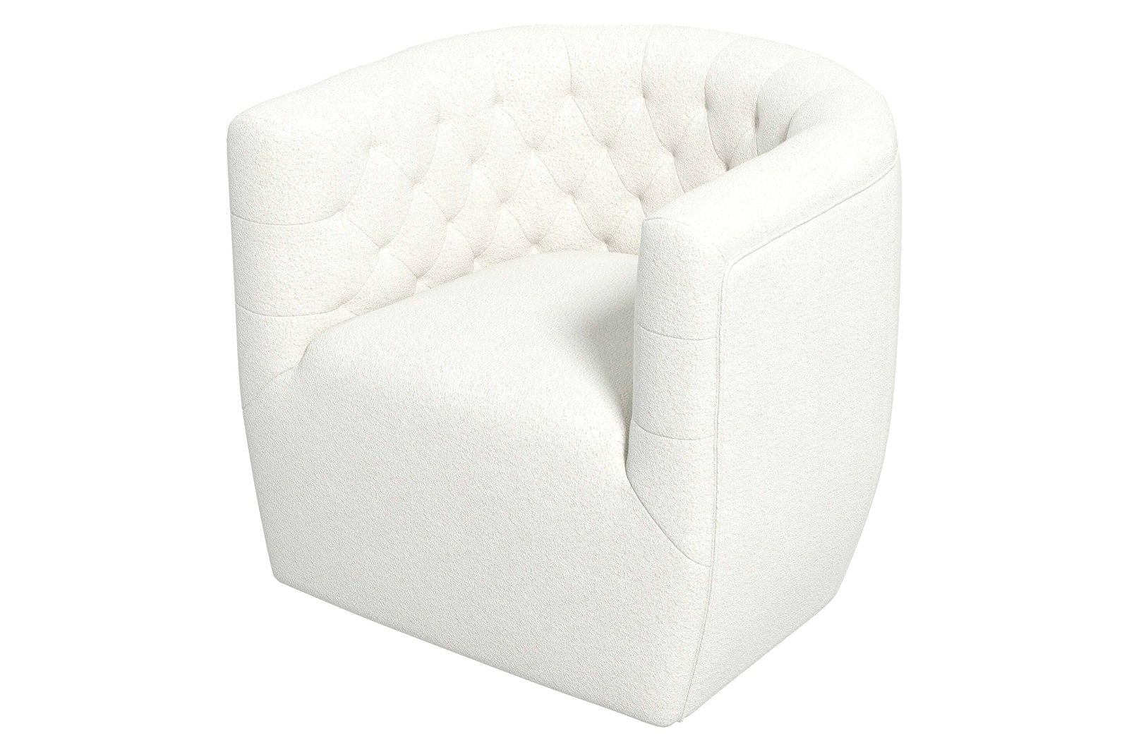 Ashcroft™ Delaney Boucle Swivel Chair - Cream