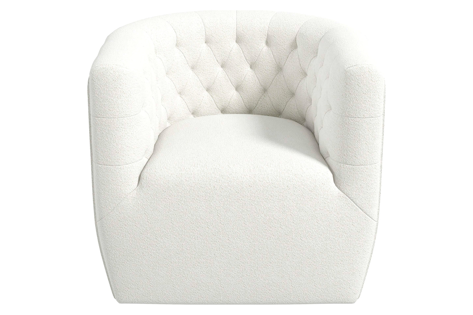 Ashcroft™ Delaney Boucle Swivel Chair - Cream