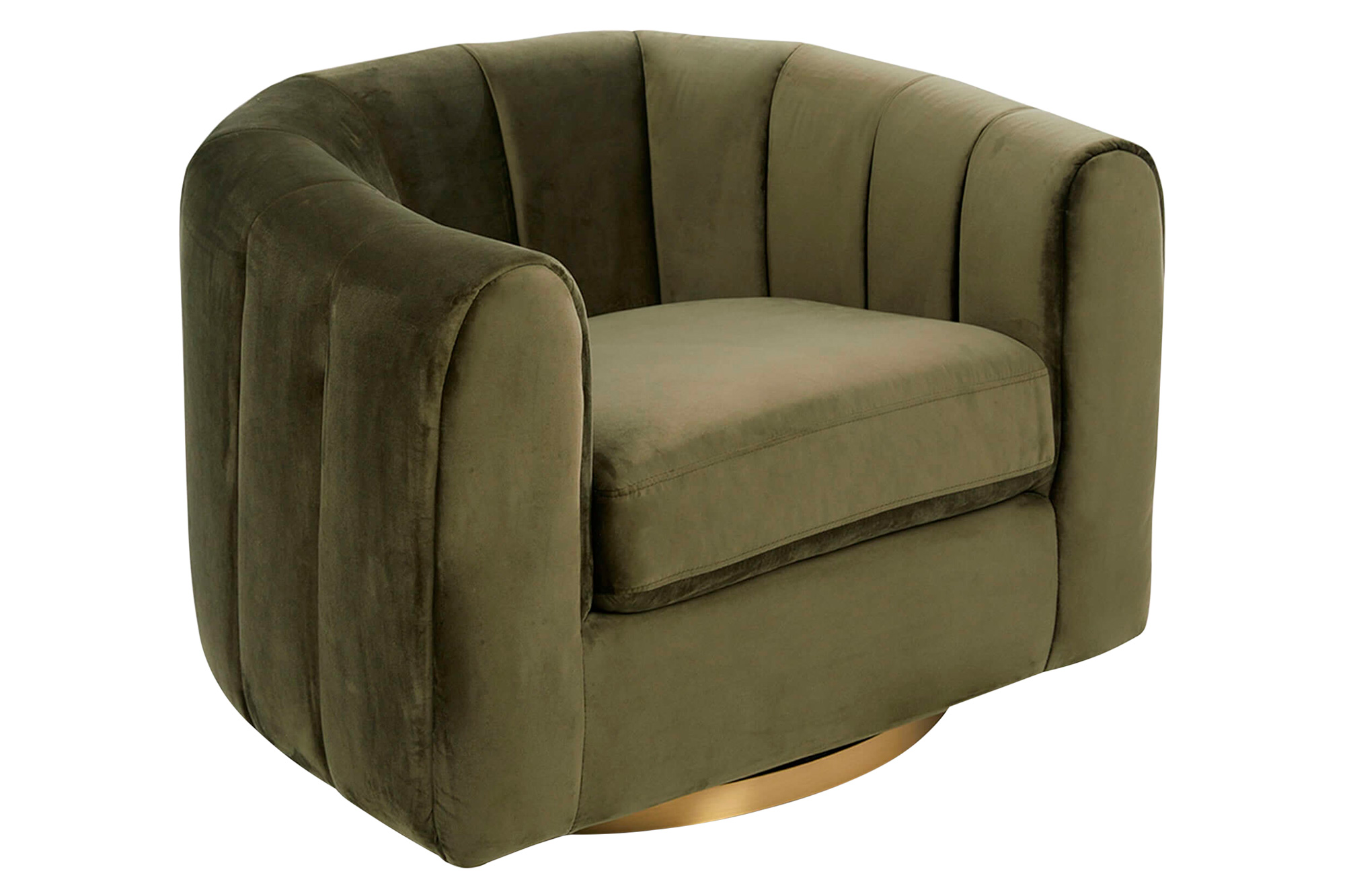 Ashcroft™ Cosey Velvet Swivel Chair - Green