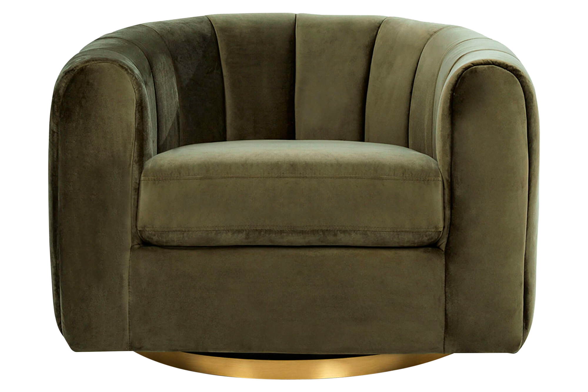 Ashcroft™ Cosey Velvet Swivel Chair - Green