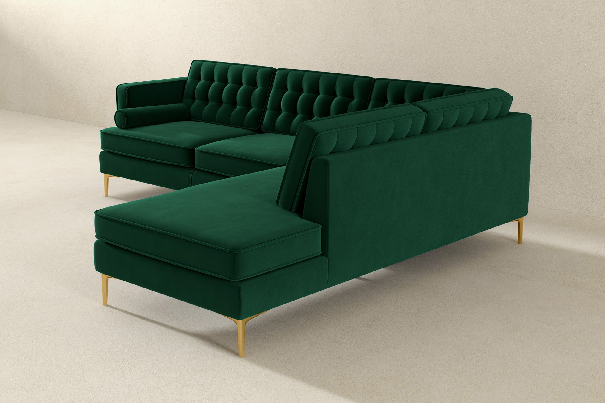 Ashcroft Brooke Sectional Sofa Right Facing - Green