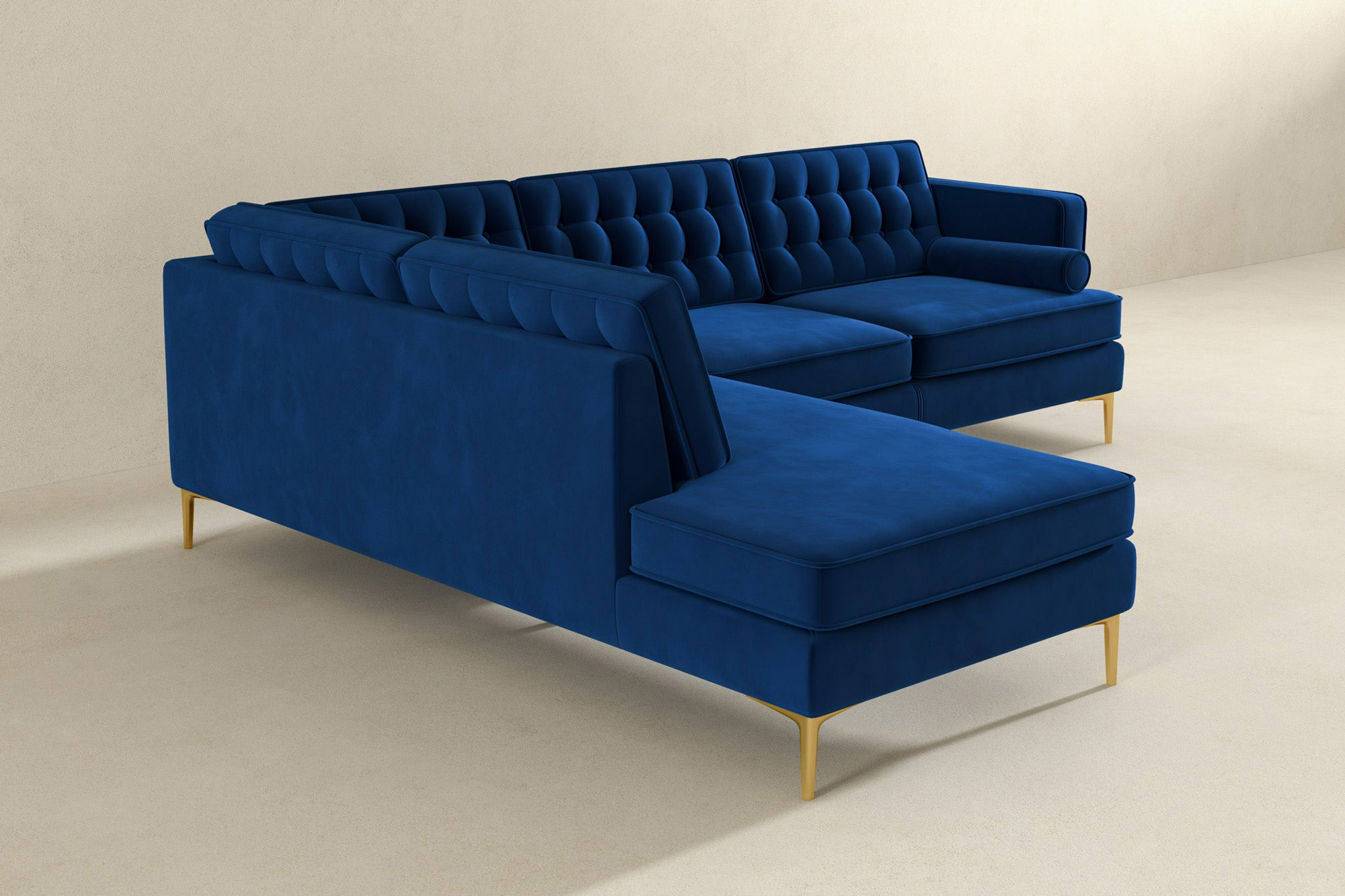 Ashcroft Brooke Sectional Sofa Left Facing - Blue