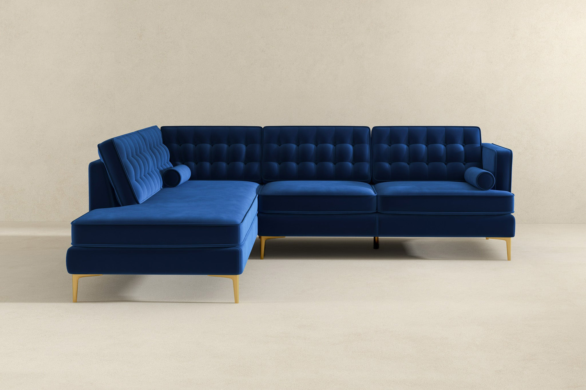 Ashcroft Brooke Sectional Sofa Left Facing - Blue