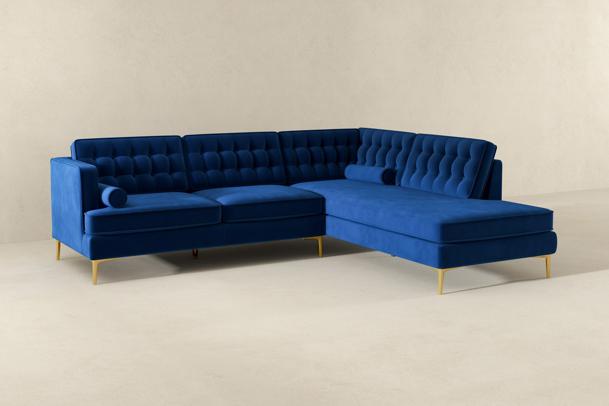 Ashcroft Brooke Sectional Sofa Right Facing - Blue