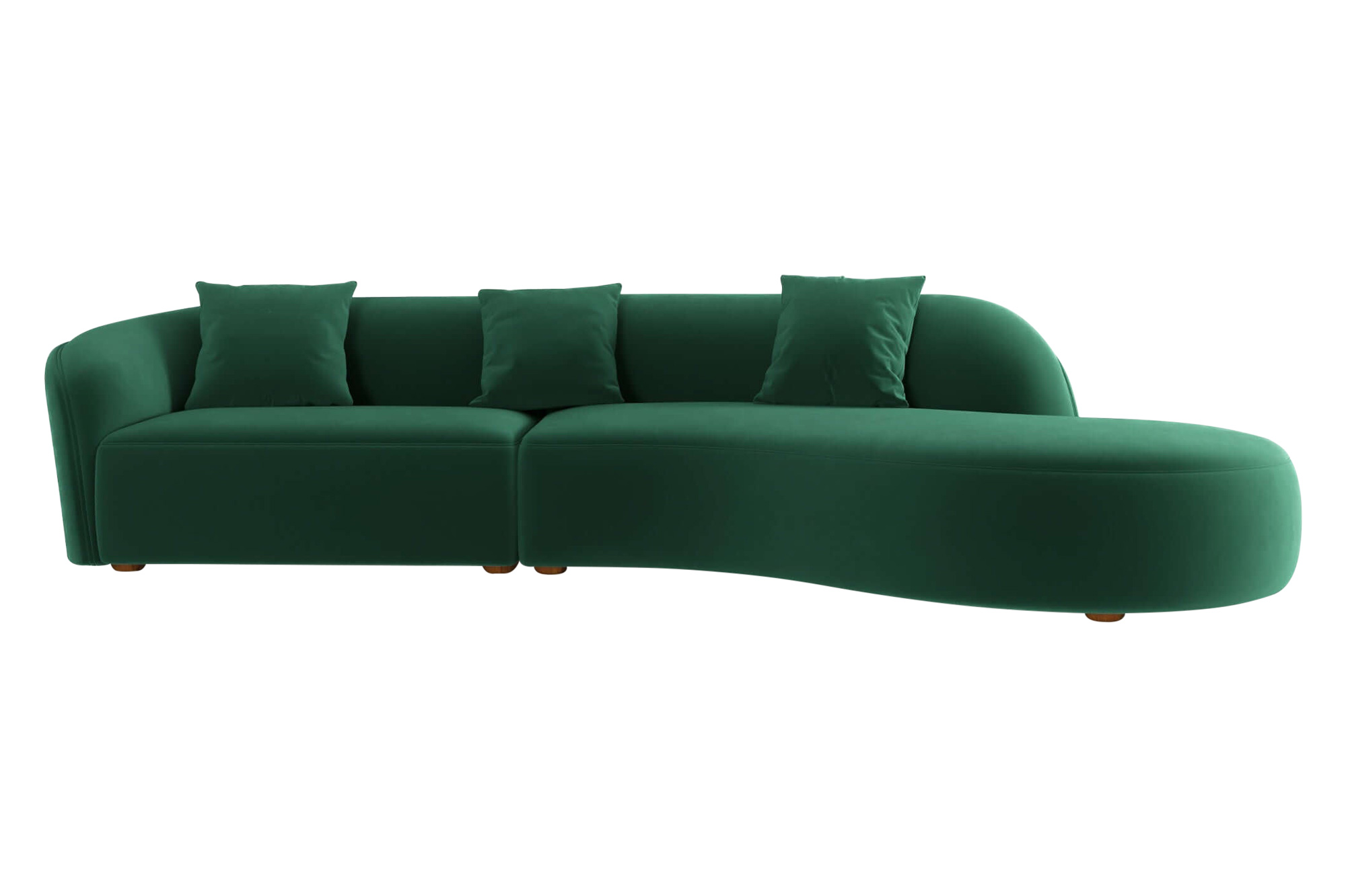 Ashcroft - Elijah Japandi Style 126" Curvy Sectional Sofa