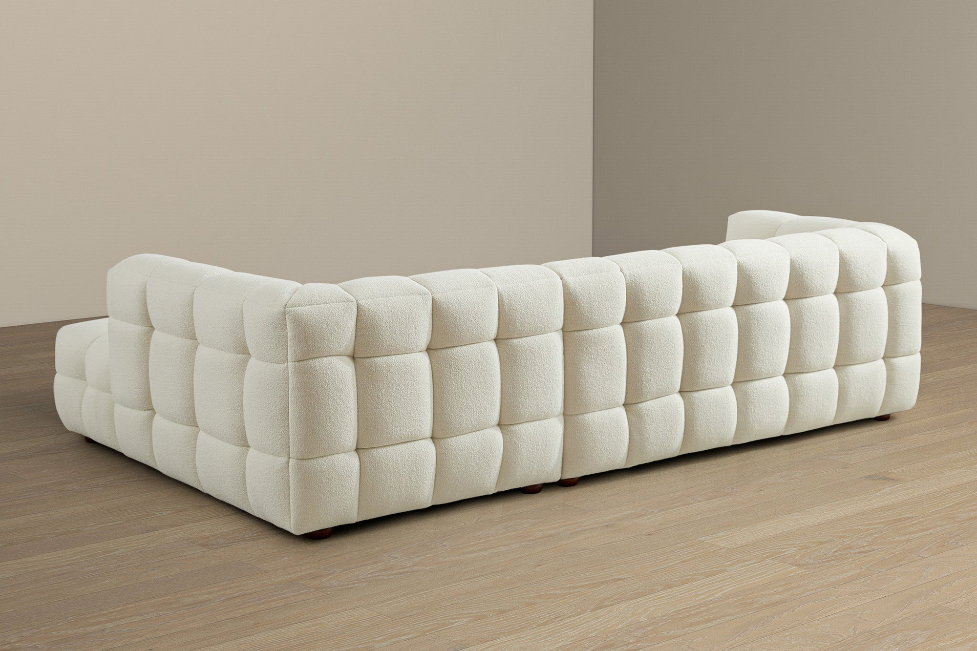 Ashcroft Morrison Boucle Right Facing Sectional Sofa - Cream