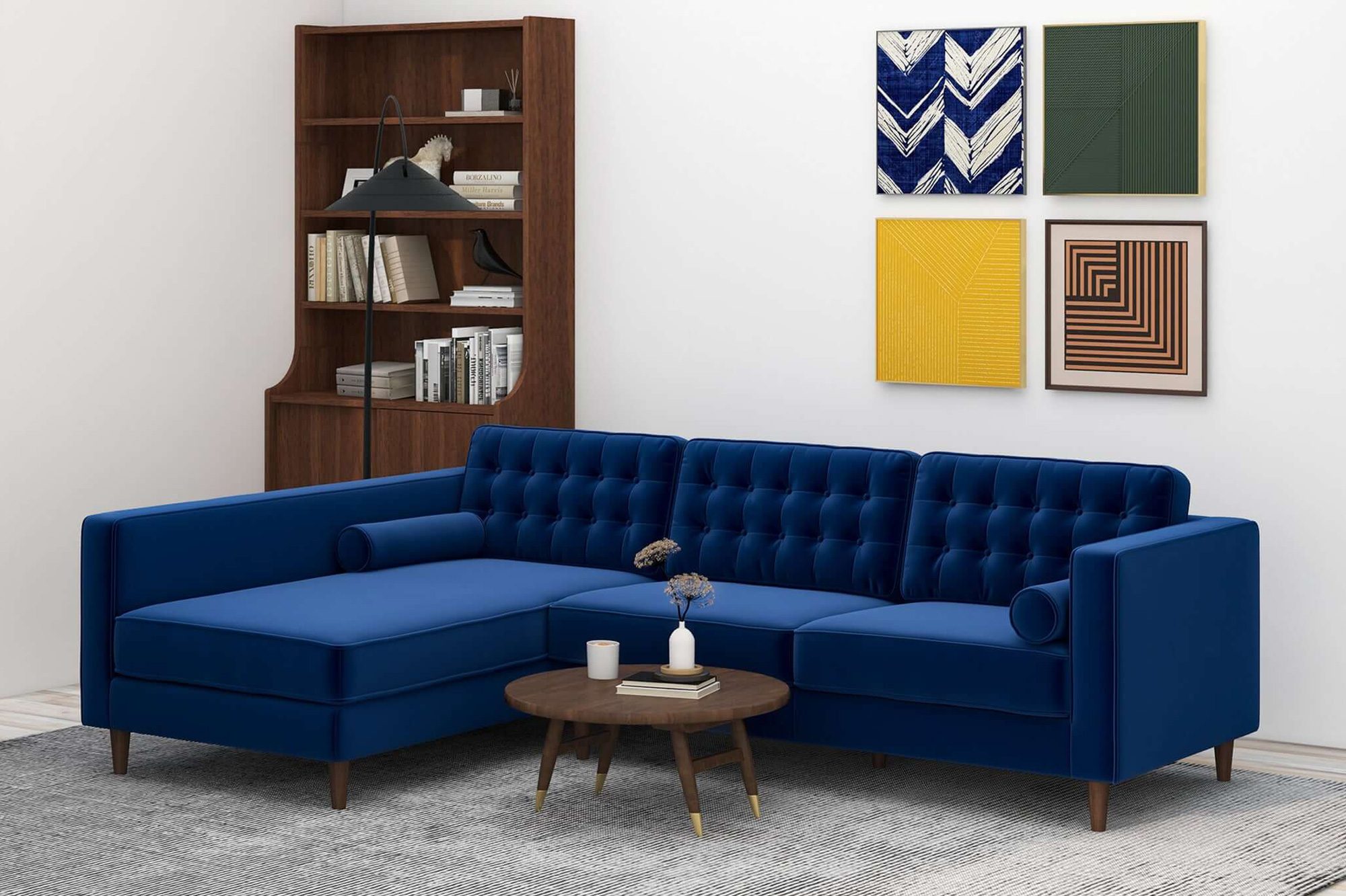 Ashcroft - Christian Velvet Sectional Sofa