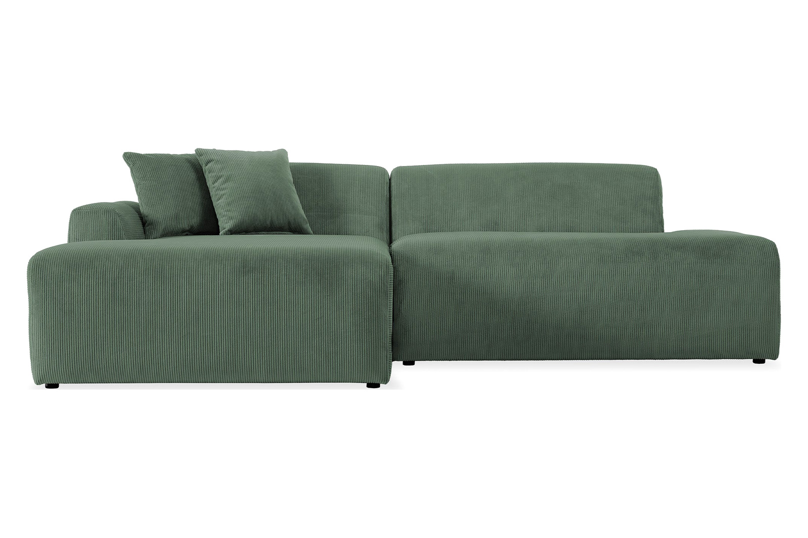 Ashcroft Mar Sectional Velvet Sofa - Green, Left Facing