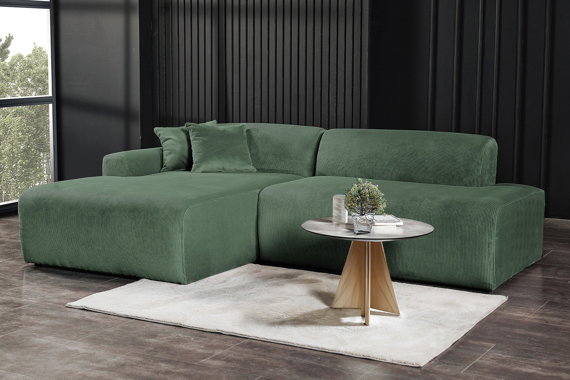 Ashcroft - Mar Sectional Velvet Sofa