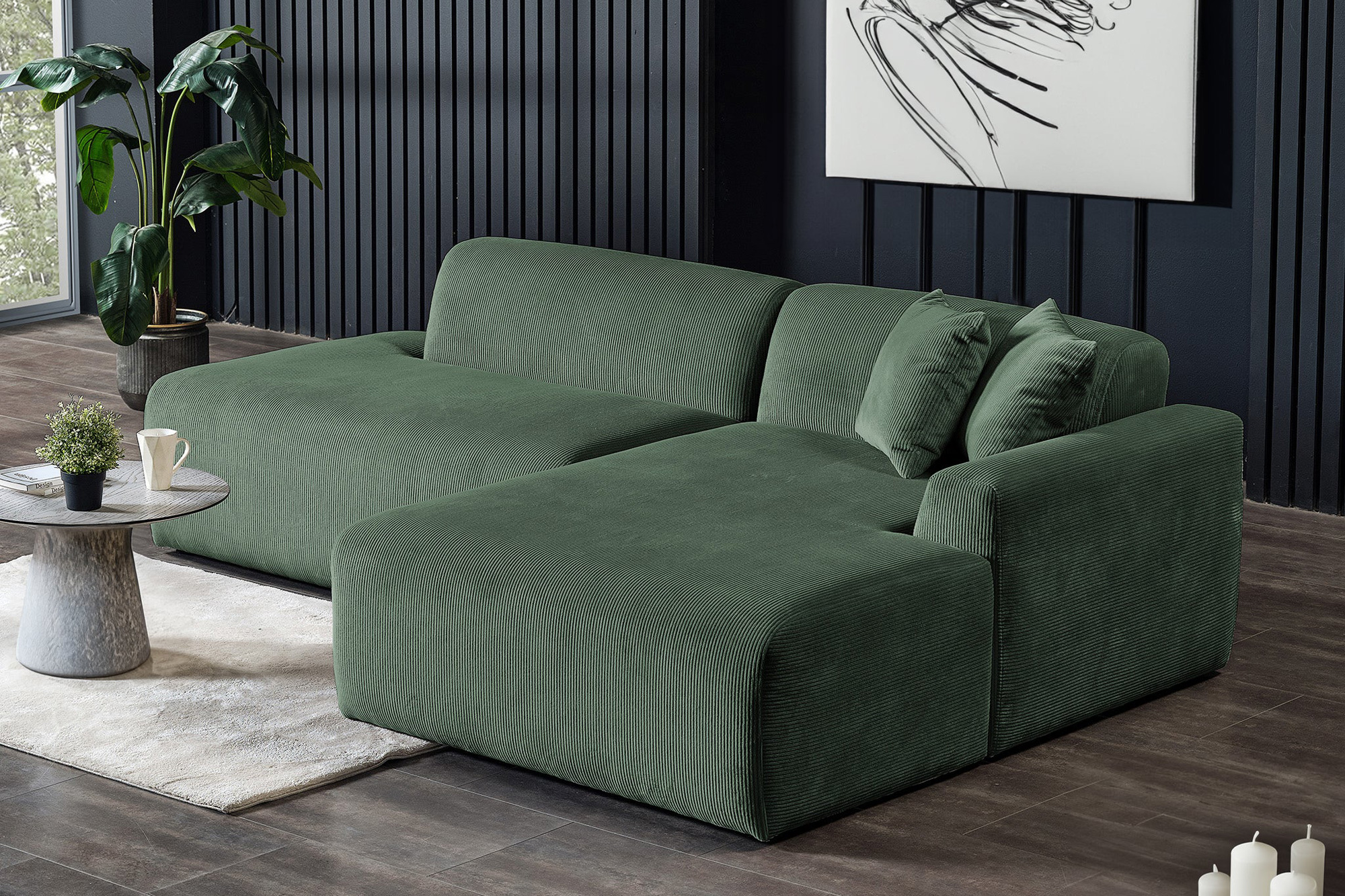 Ashcroft - Mar Sectional Velvet Sofa