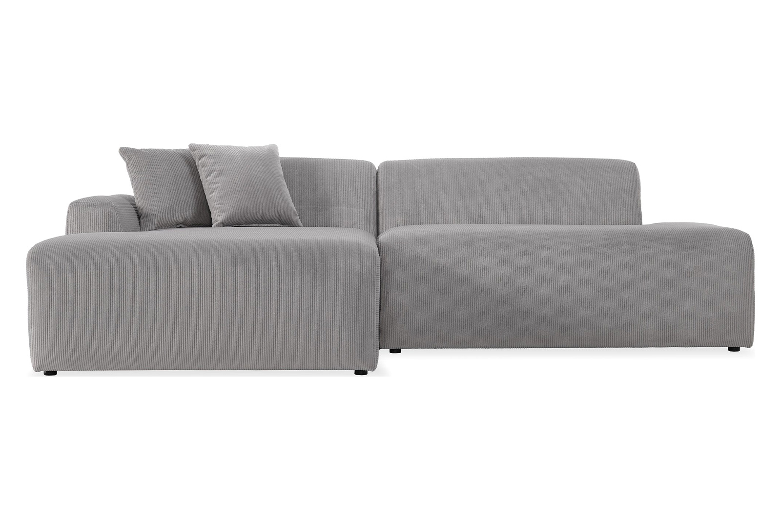 Ashcroft Mar Sectional Velvet Sofa - Gray, Left Facing