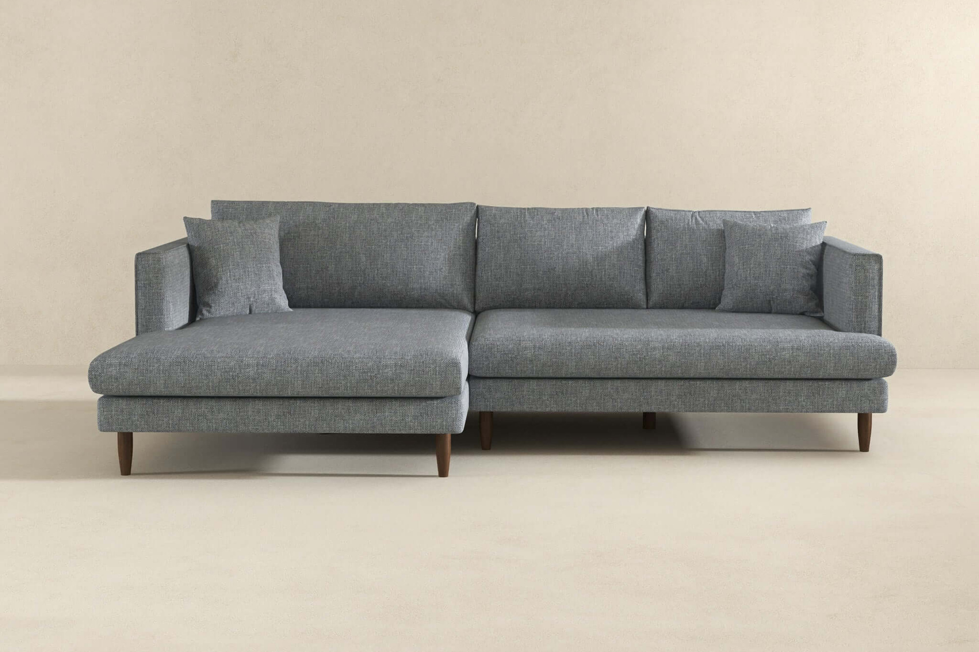 Ashcroft Blake L-Shaped Sectional Sofa Left Facing - Gray, Linen