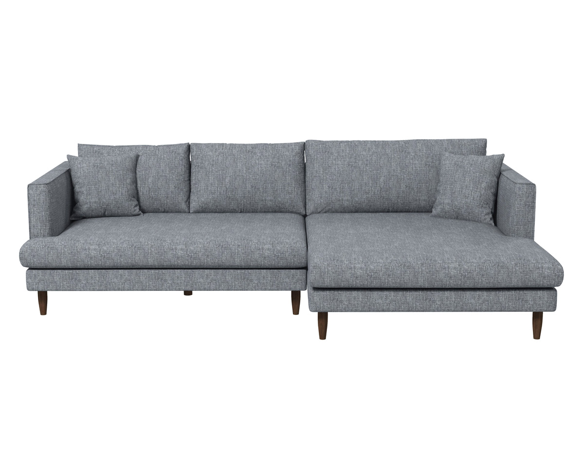 Ashcroft Blake L-Shaped Sectional Sofa Right Facing - Gray, Linen