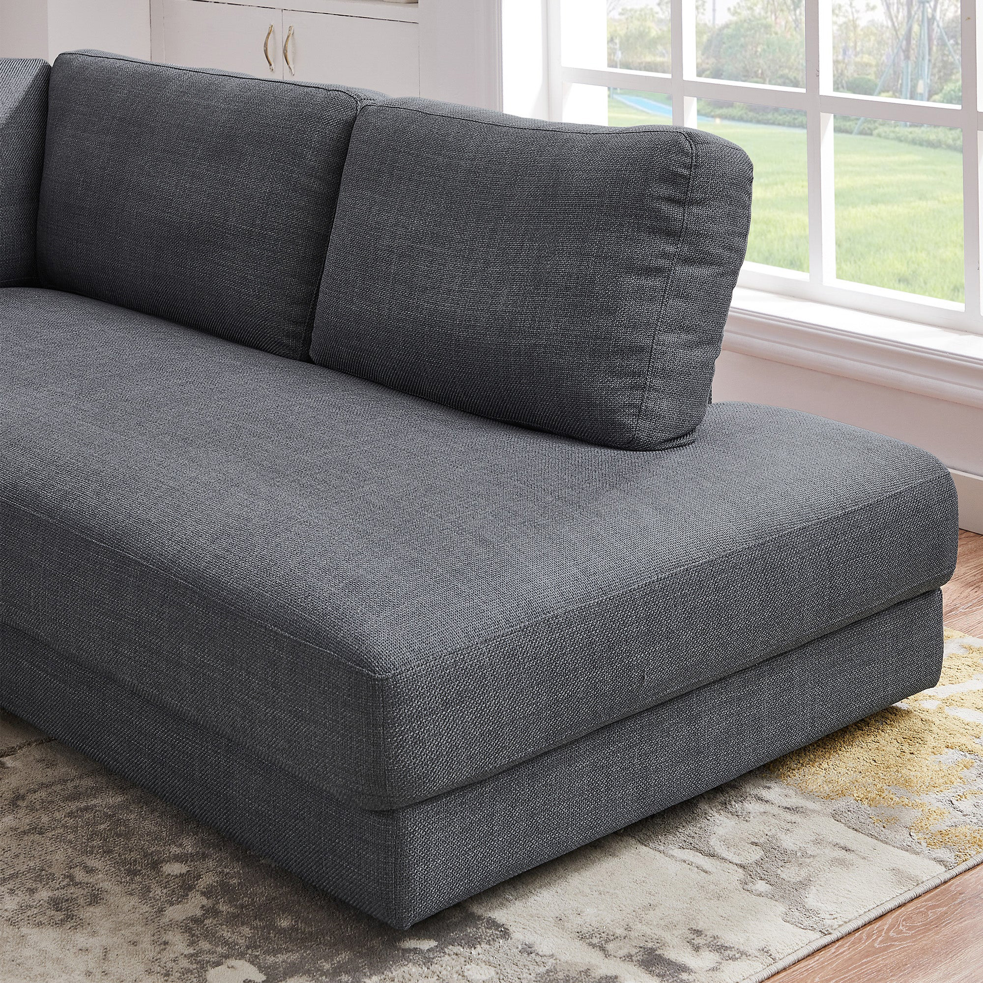 Ashcroft Glander Cozy Sectional Sofa - Gray, Right Facing