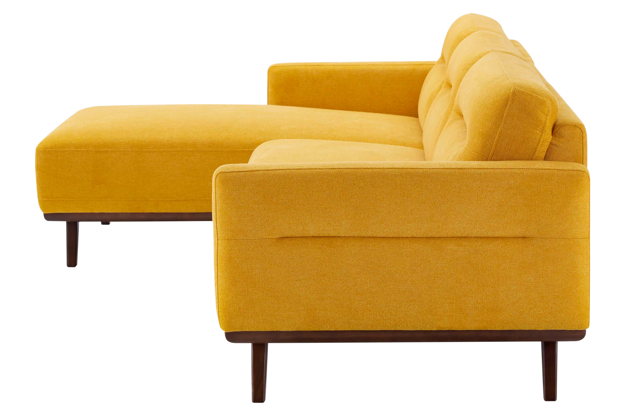 Ashcroft Ella L-Shaped Linen Left Sectional Couch - Dark Yellow