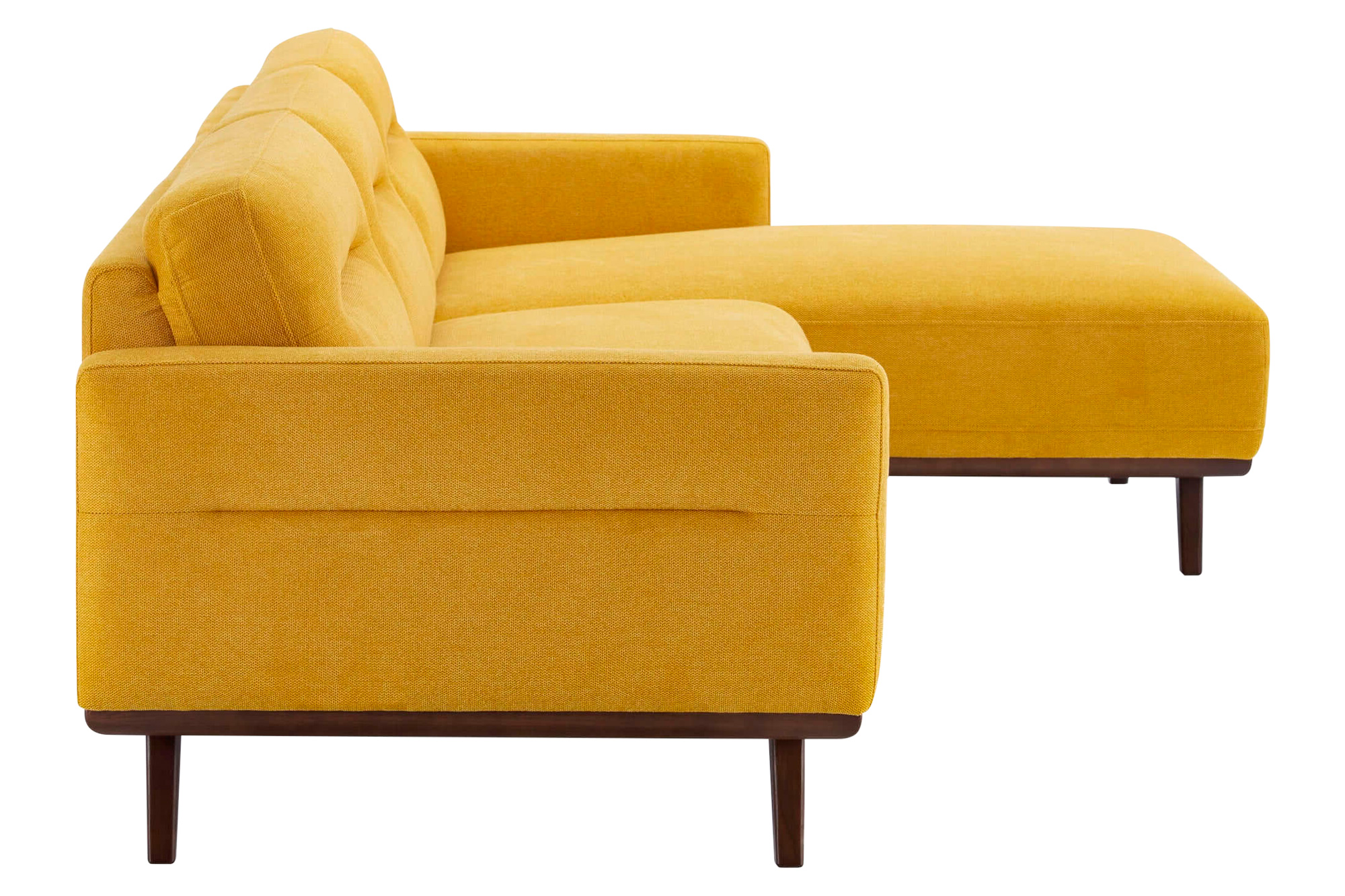 Ashcroft Ella L-Shaped Linen Left Sectional Couch - Dark Yellow