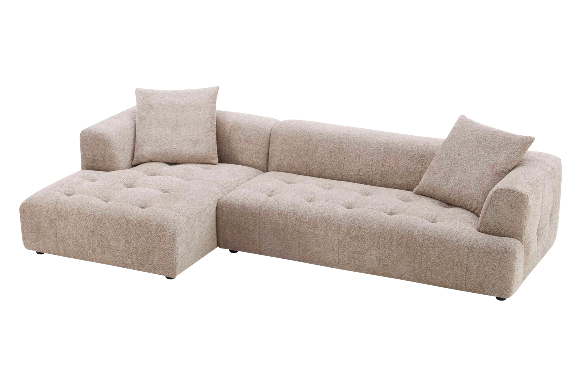 Ashcroft Kaynes Boucle Sectional Sofa - Mocha