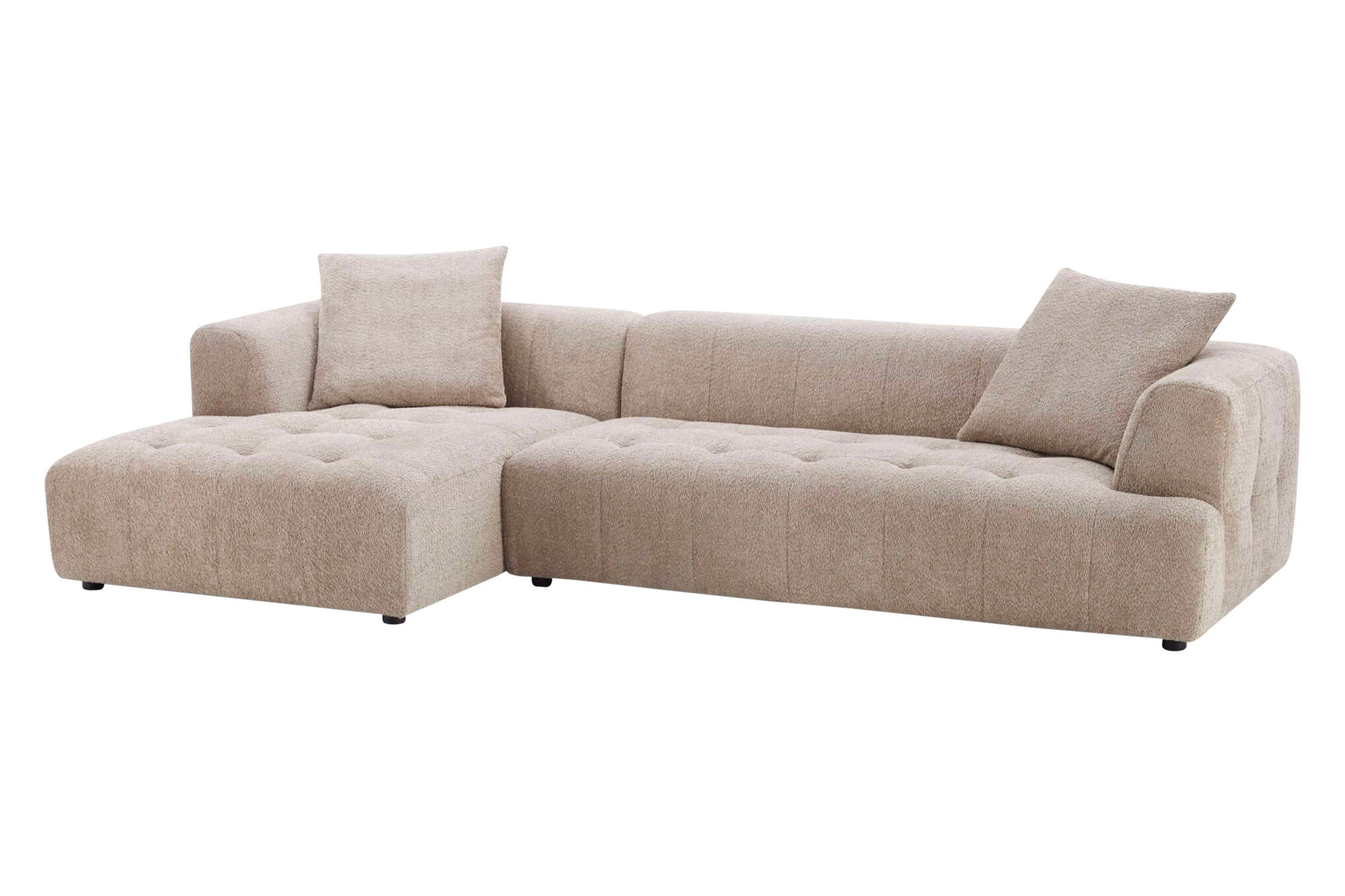 Ashcroft Kaynes Boucle Sectional Sofa - Mocha