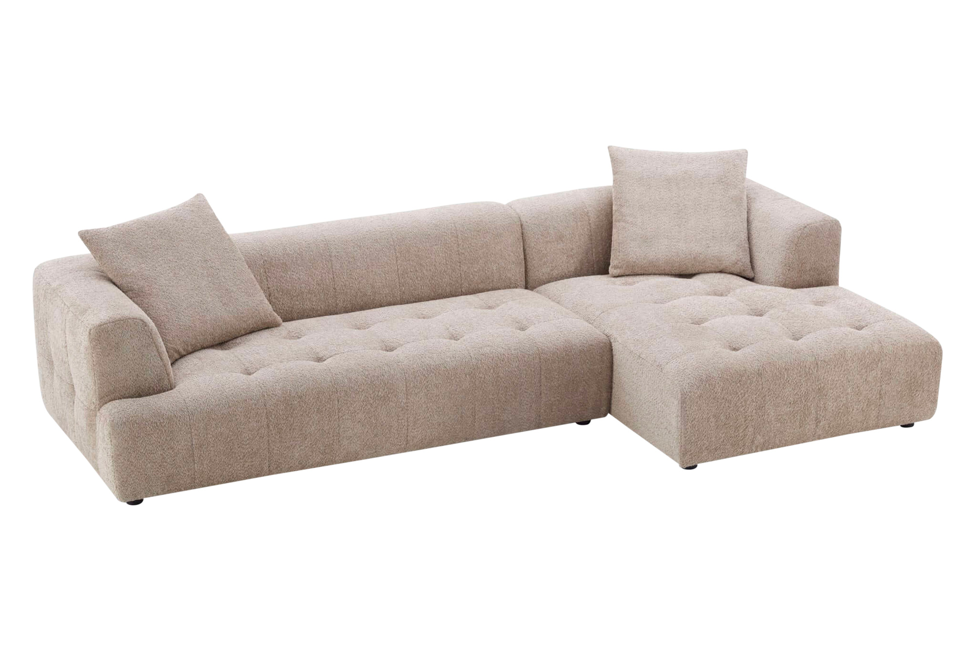 Ashcroft Kaynes Boucle Sectional Sofa - Mocha