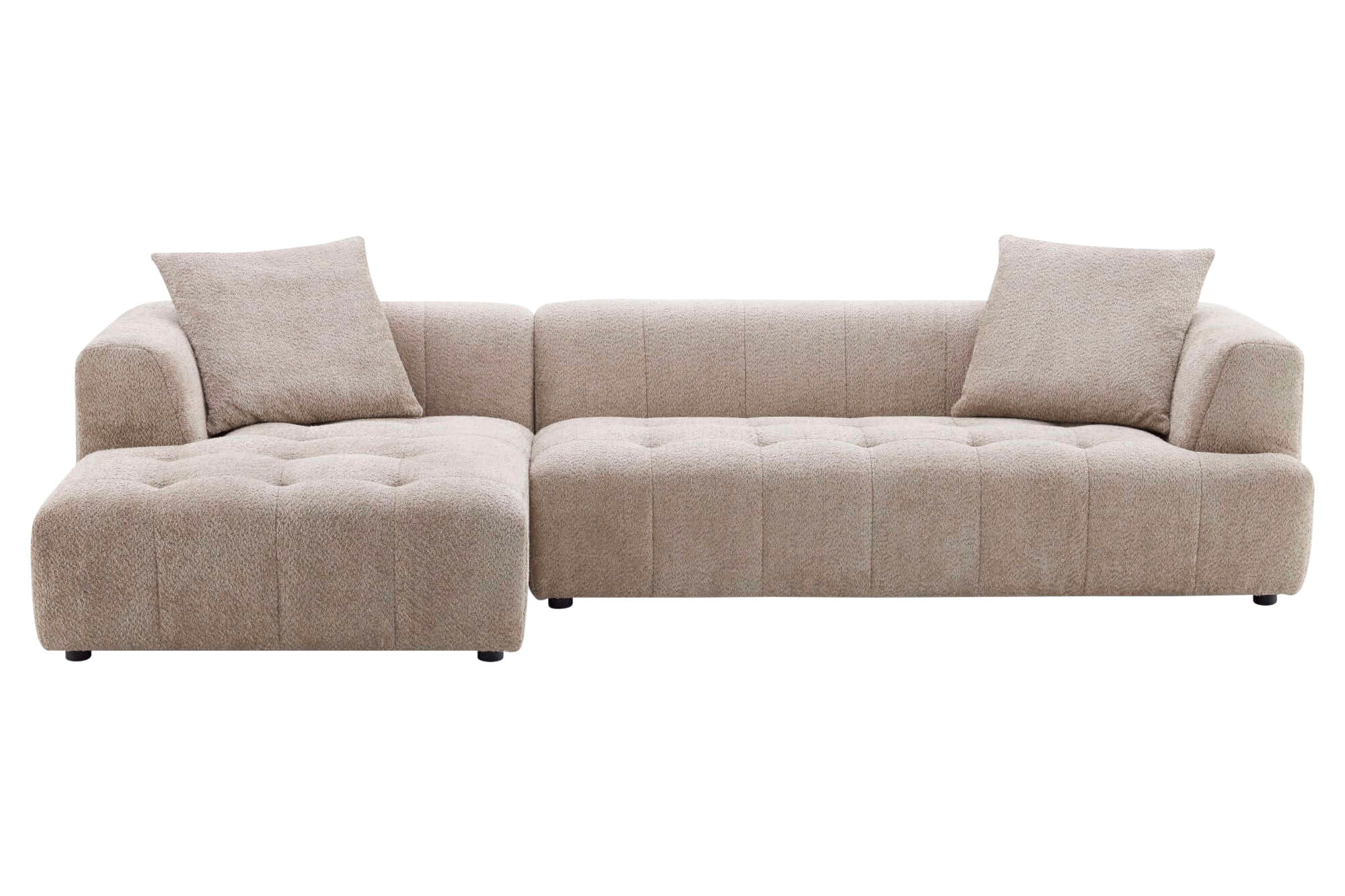 Ashcroft Kaynes Boucle Sectional Sofa - Mocha