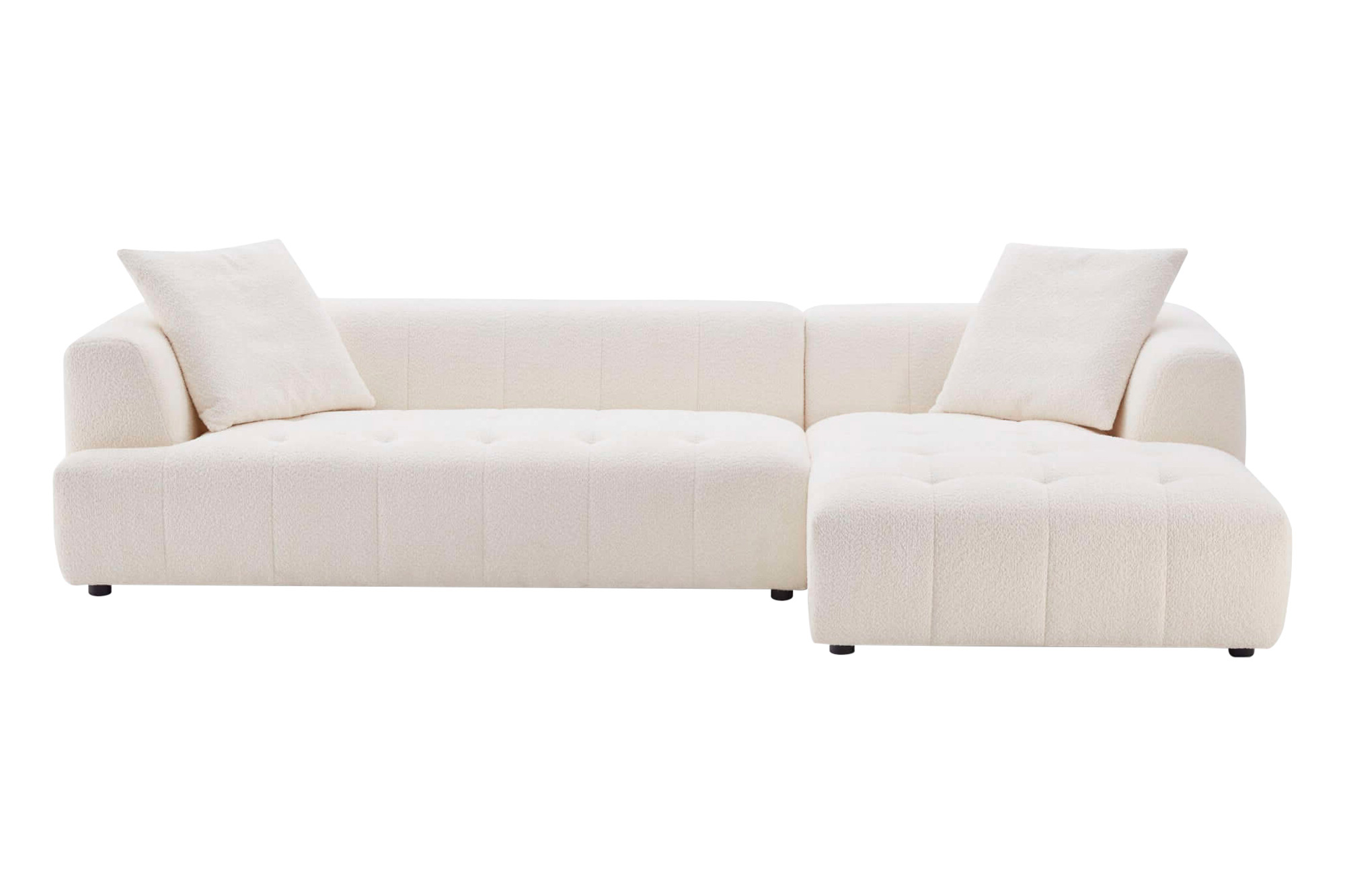 Ashcroft Kaynes Boucle Sectional Sofa - Ivory