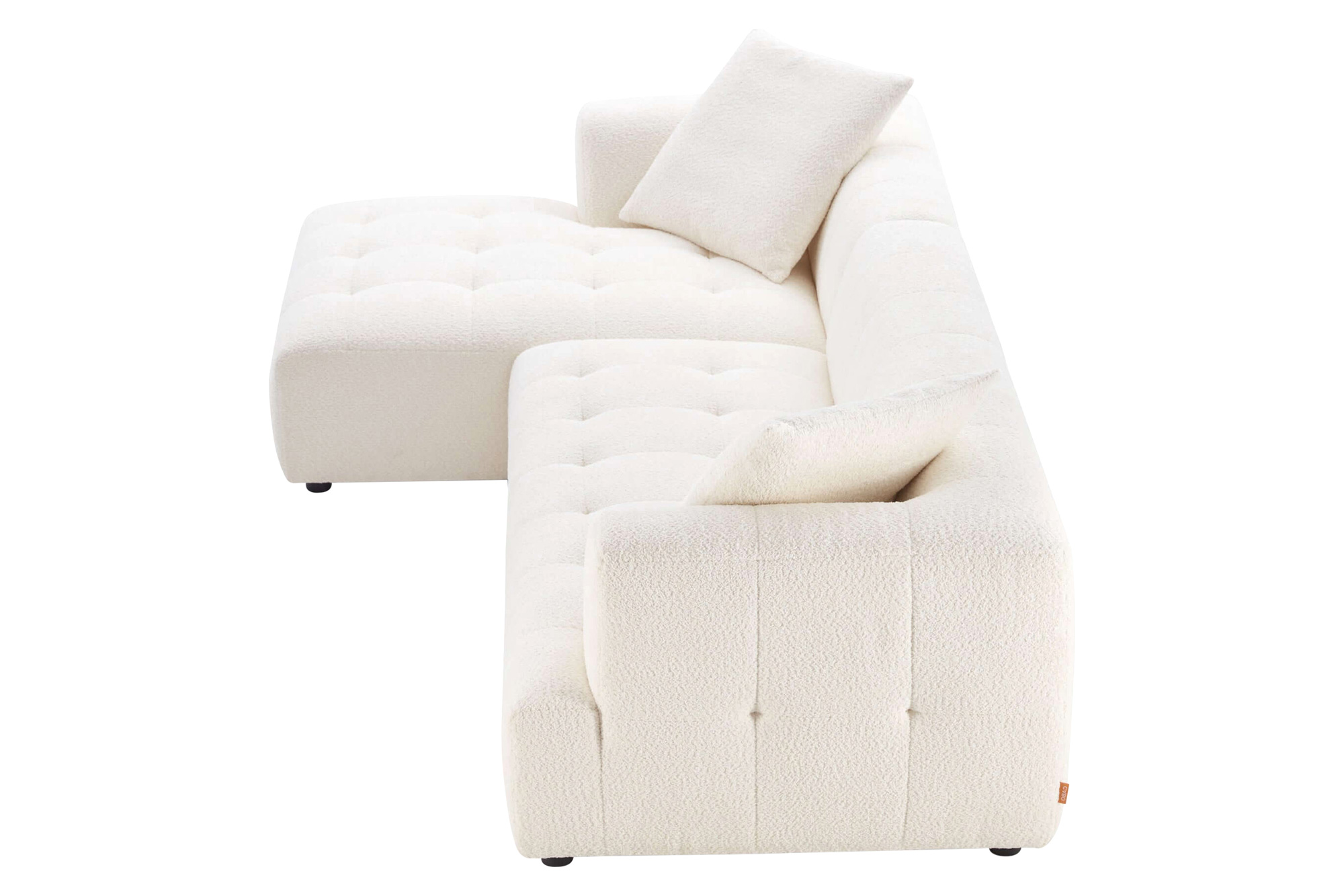 Ashcroft Kaynes Boucle Sectional Sofa - Ivory