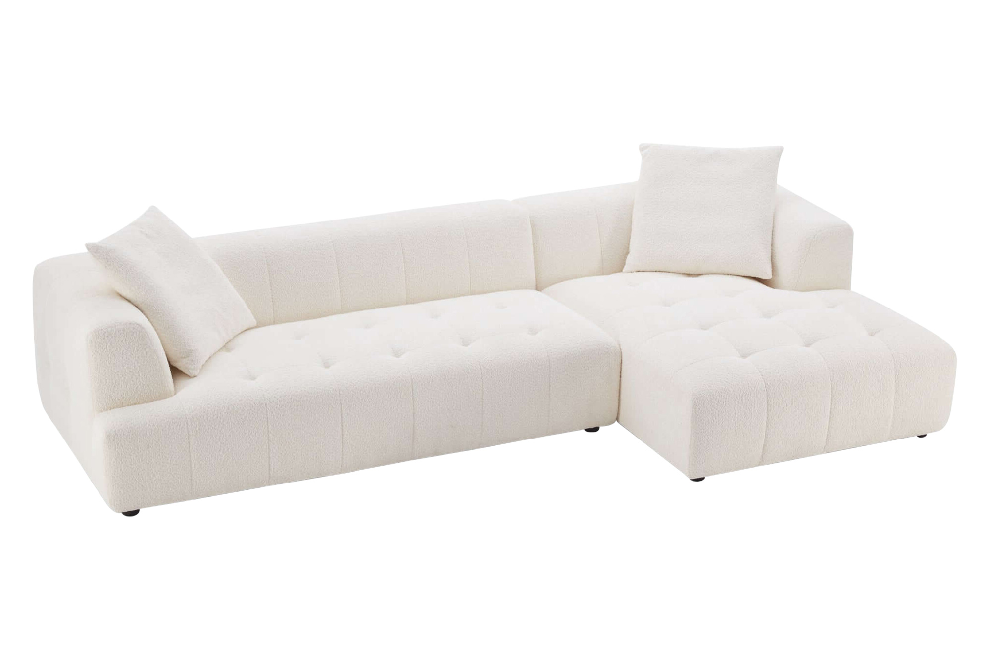 Ashcroft Kaynes Boucle Sectional Sofa - Ivory