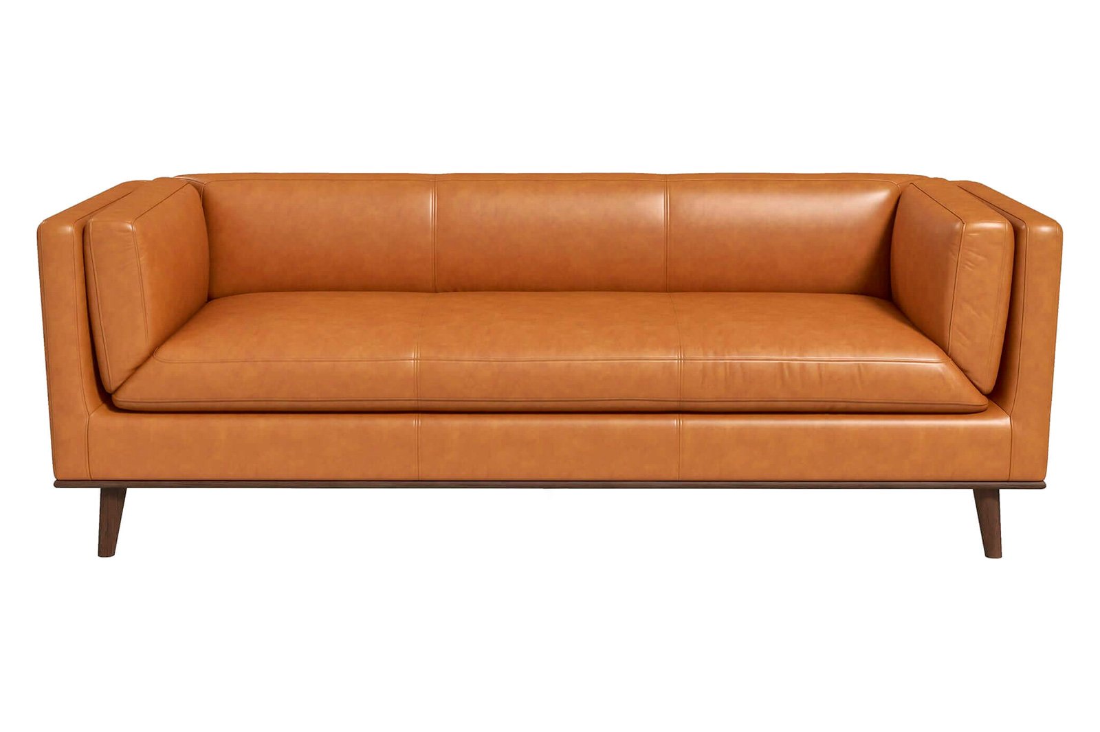 Ashcroft™ Cassidy Genuine Leather Couch - Tan