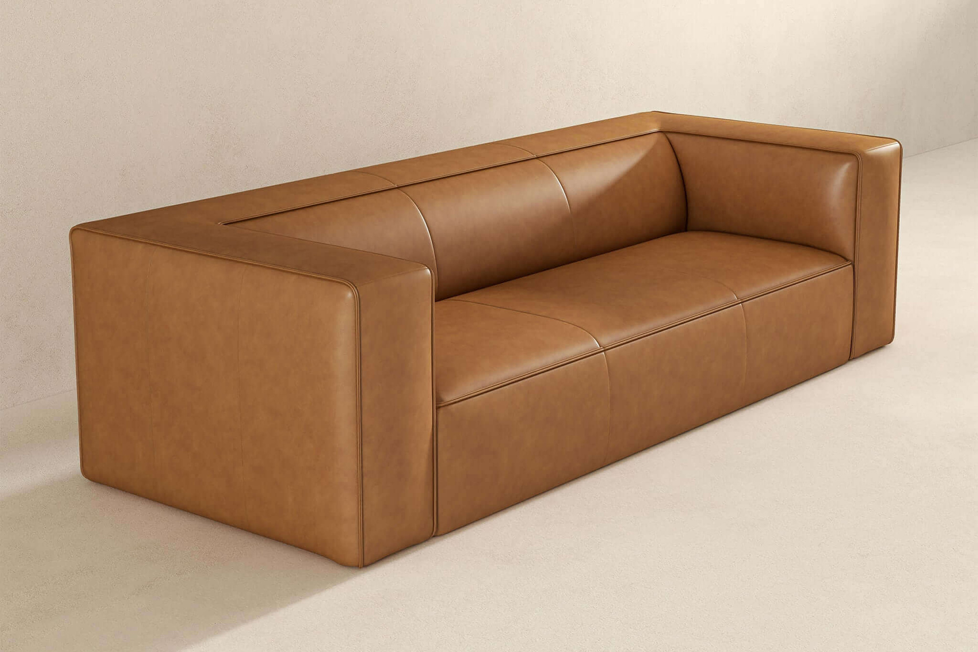 Ashcroft Colton Leather Sofa - Tan