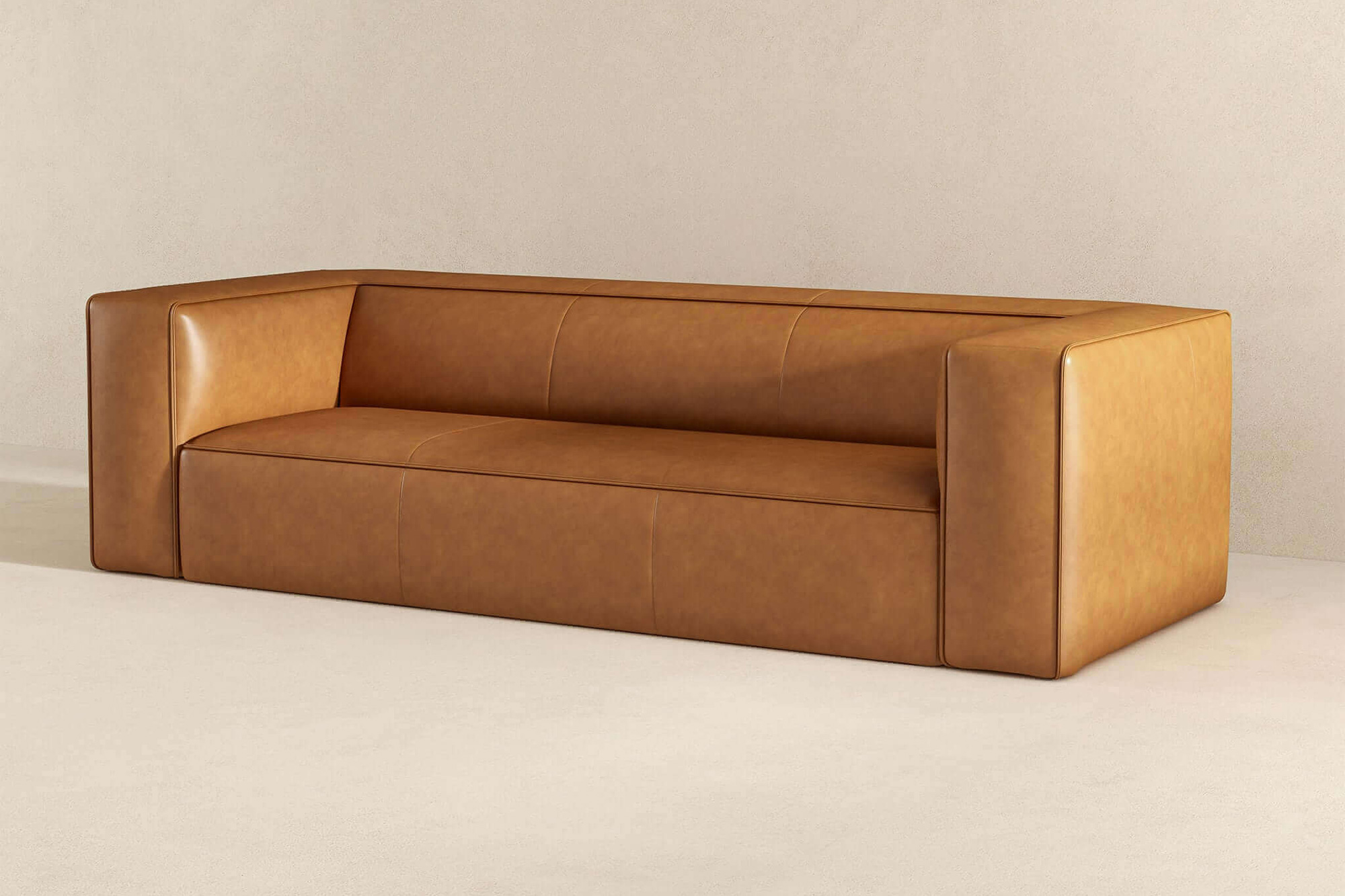 Ashcroft Colton Leather Sofa - Tan