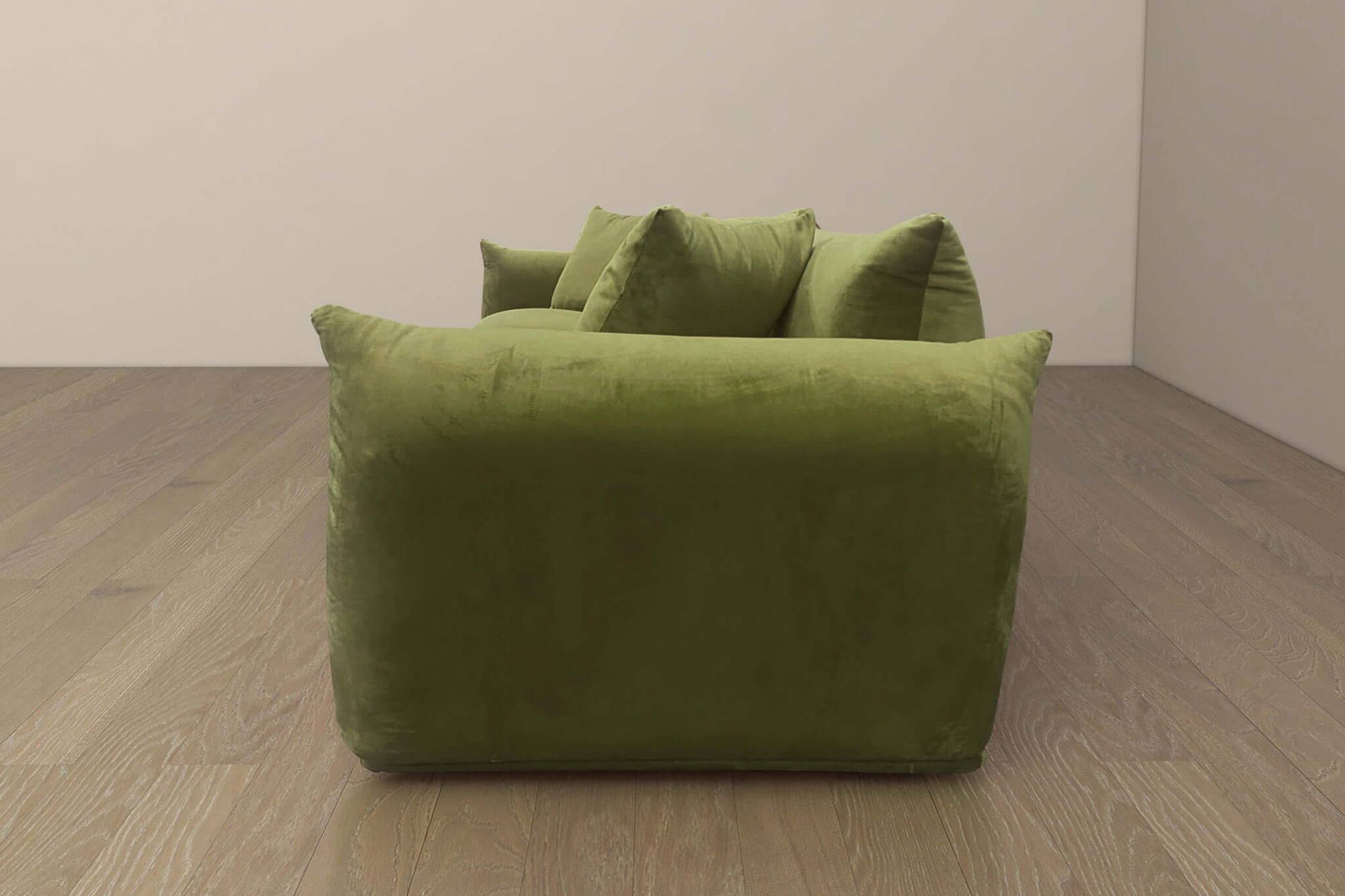 Ashcroft Arlo Velvet Sofa -  Olive Green