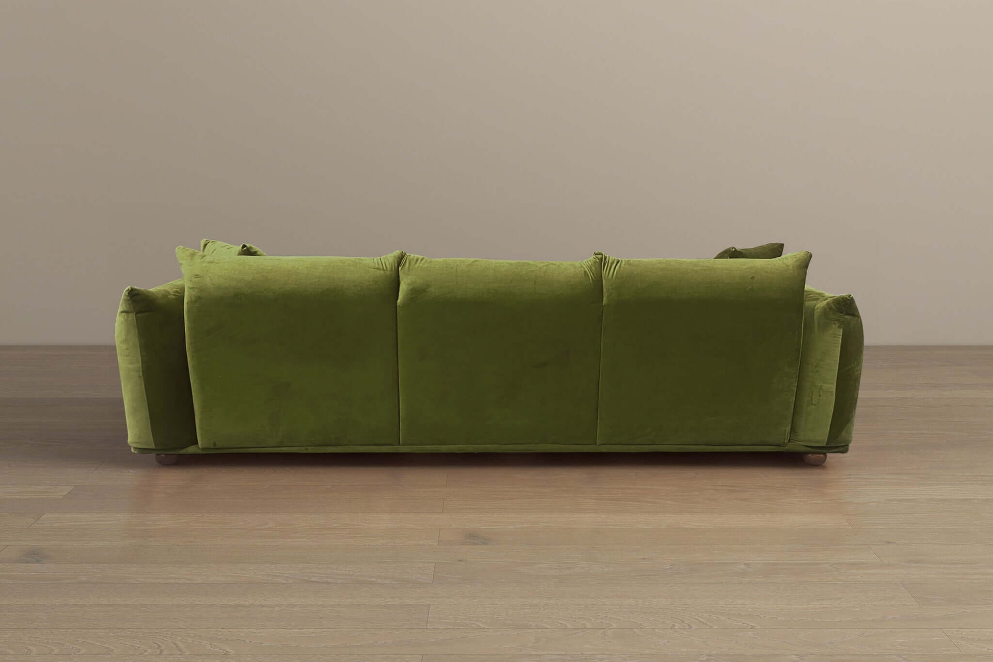 Ashcroft Arlo Velvet Sofa -  Olive Green