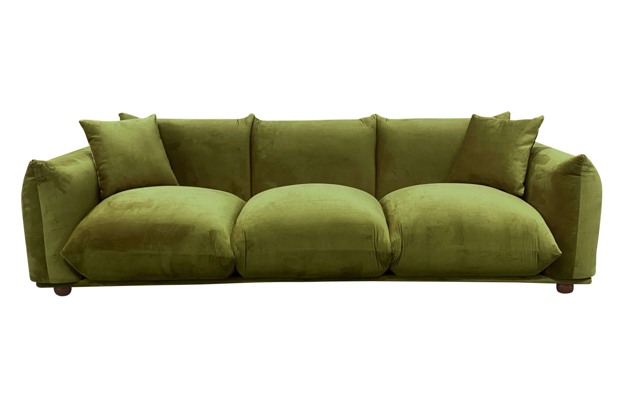 Ashcroft Arlo Velvet Sofa -  Olive Green