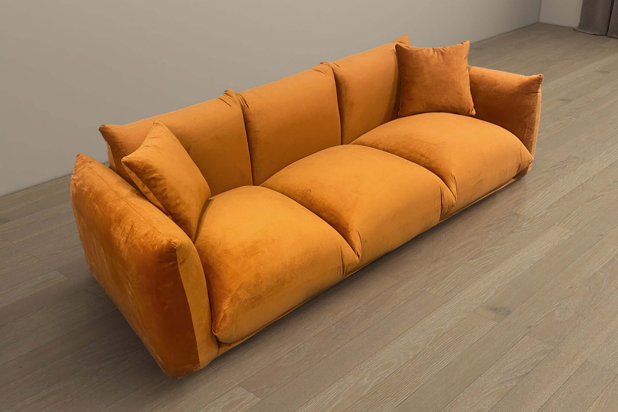 Ashcroft Arlo Velvet Sofa -  Burnt Orange