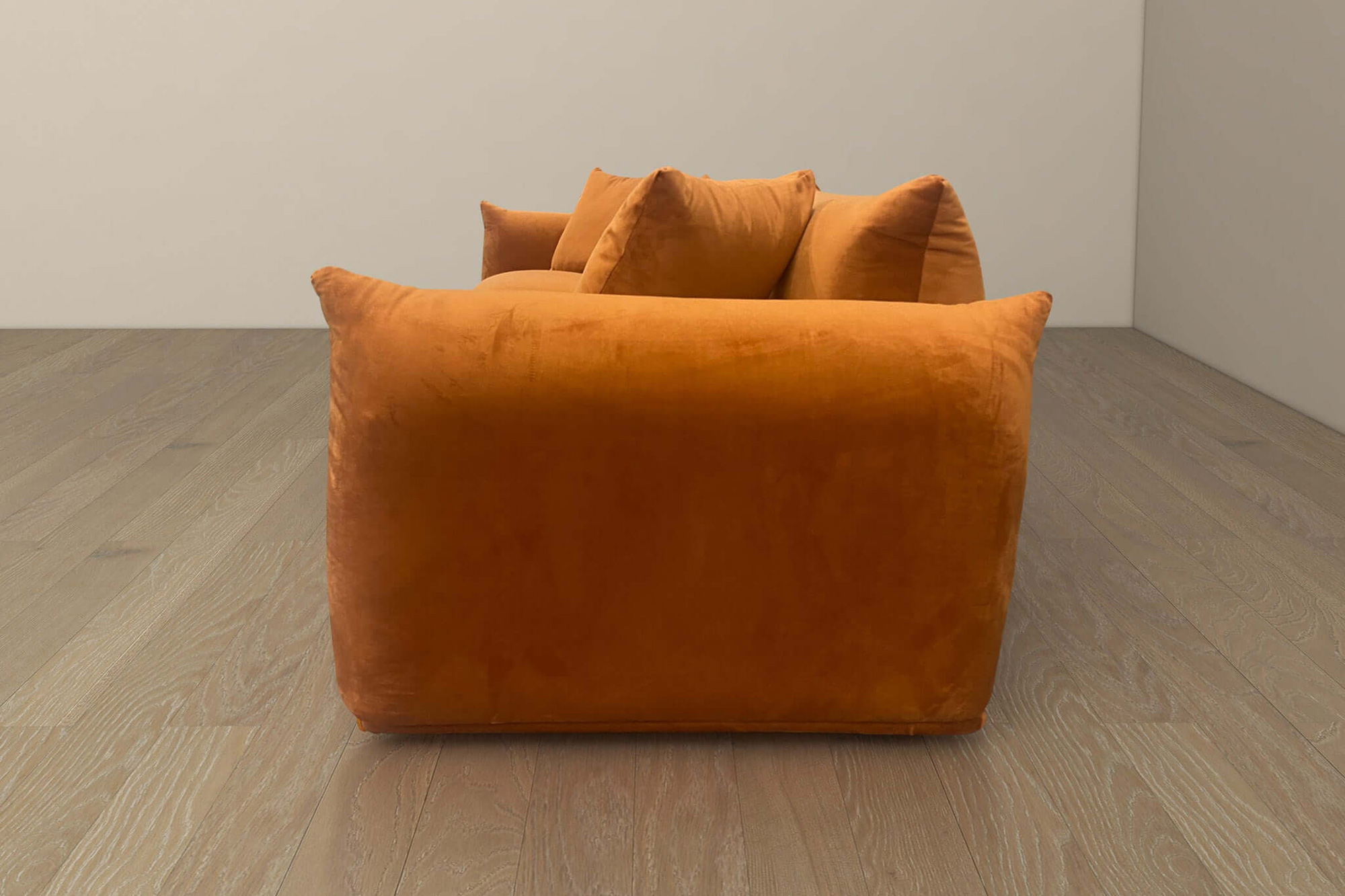 Ashcroft Arlo Velvet Sofa -  Burnt Orange