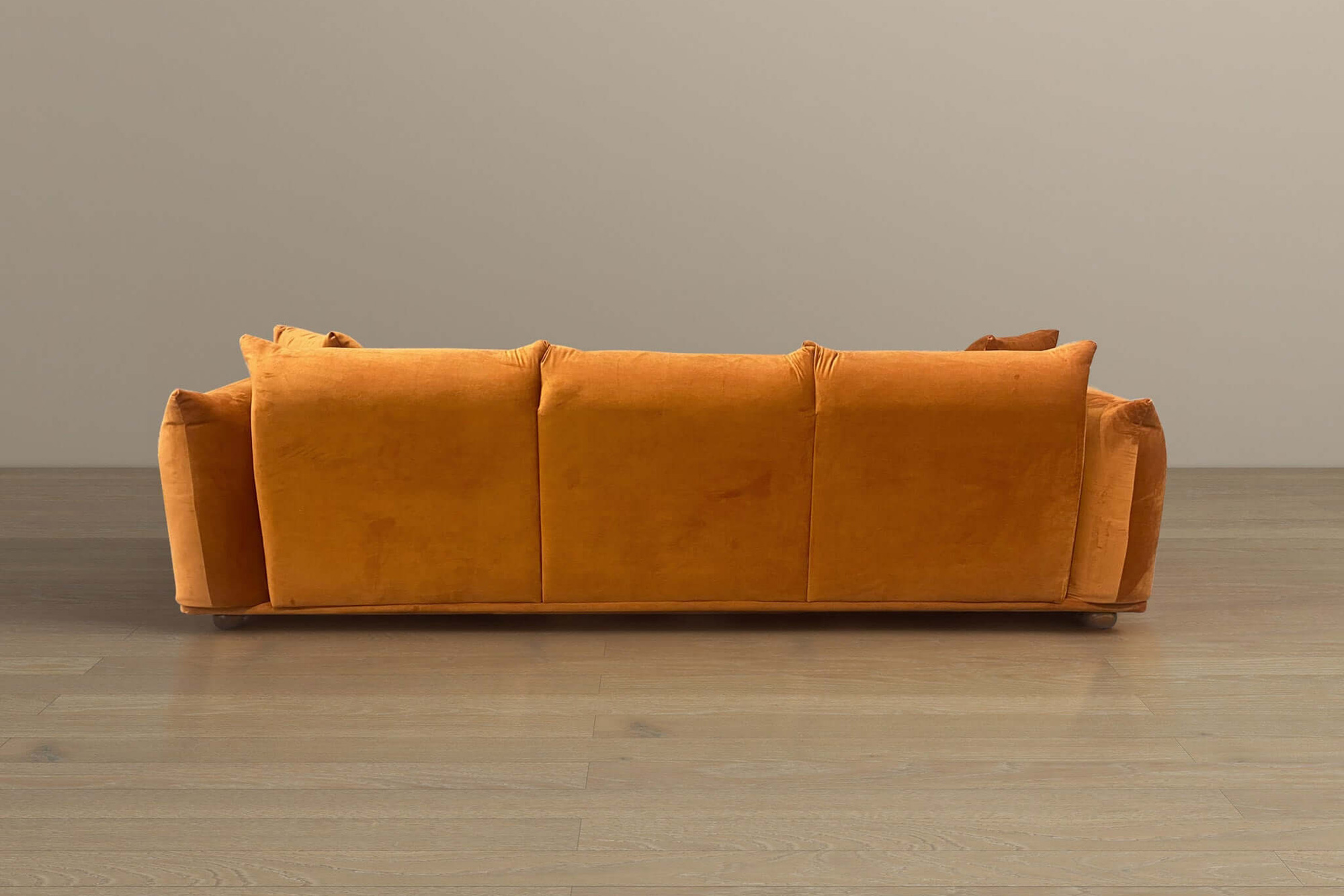 Ashcroft Arlo Velvet Sofa -  Burnt Orange