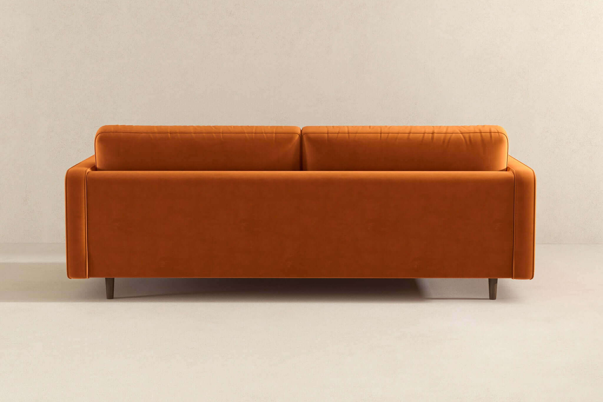 Ashcroft Anthony Pillow Back Velvet Sofa - Burnt Orange