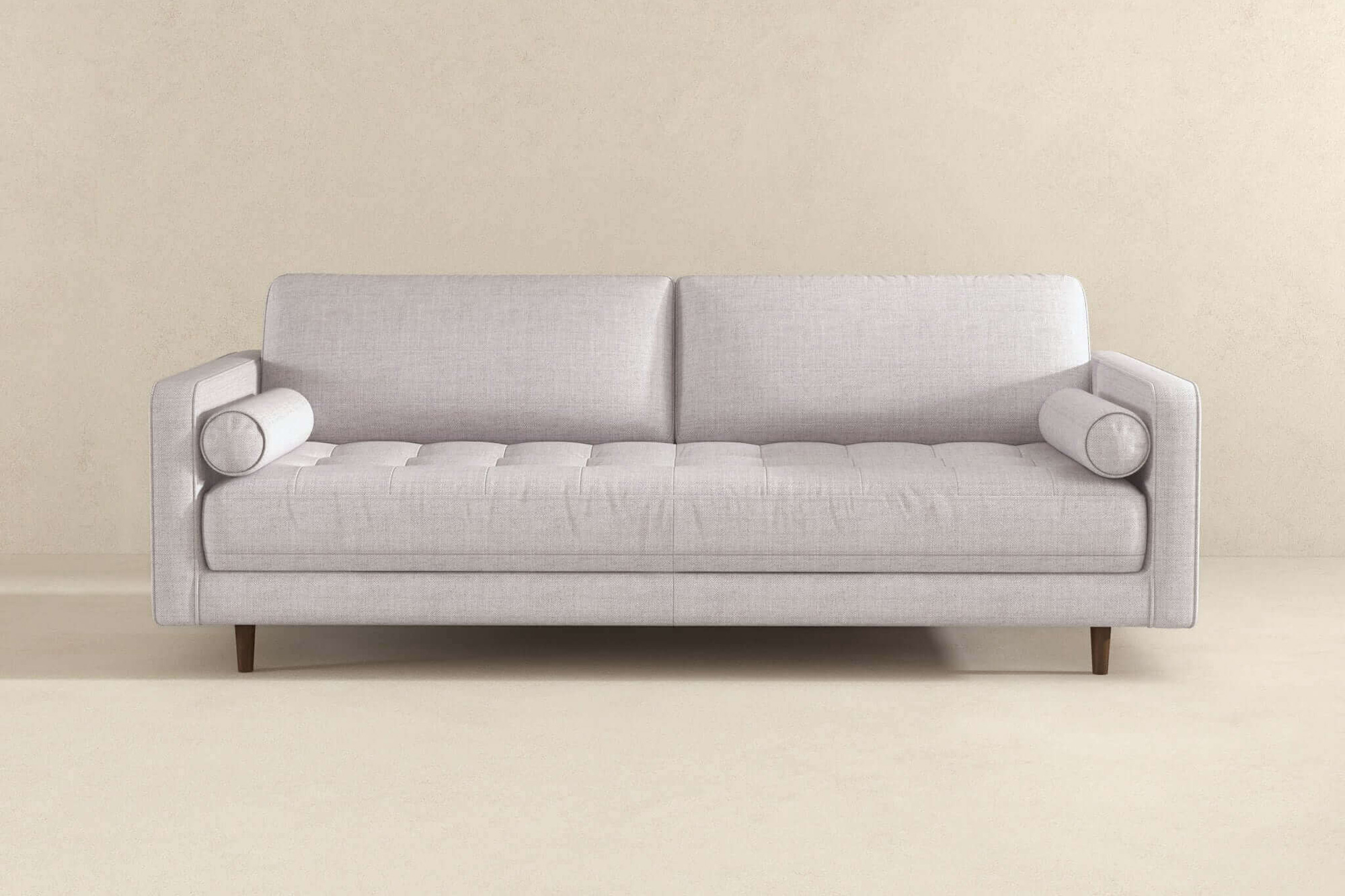 Ashcroft Anthony Pillow Back Fabric Sofa -  Light Gray