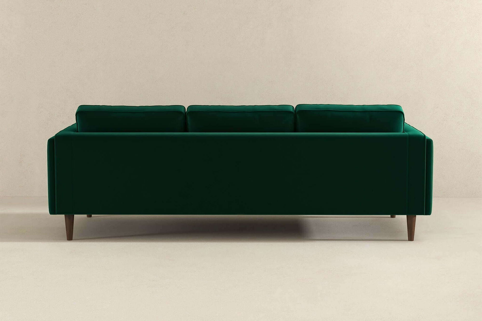 Ashcroft Amber Mid-Century Modern Luxury Modern Velvet Sofa - Dark Green