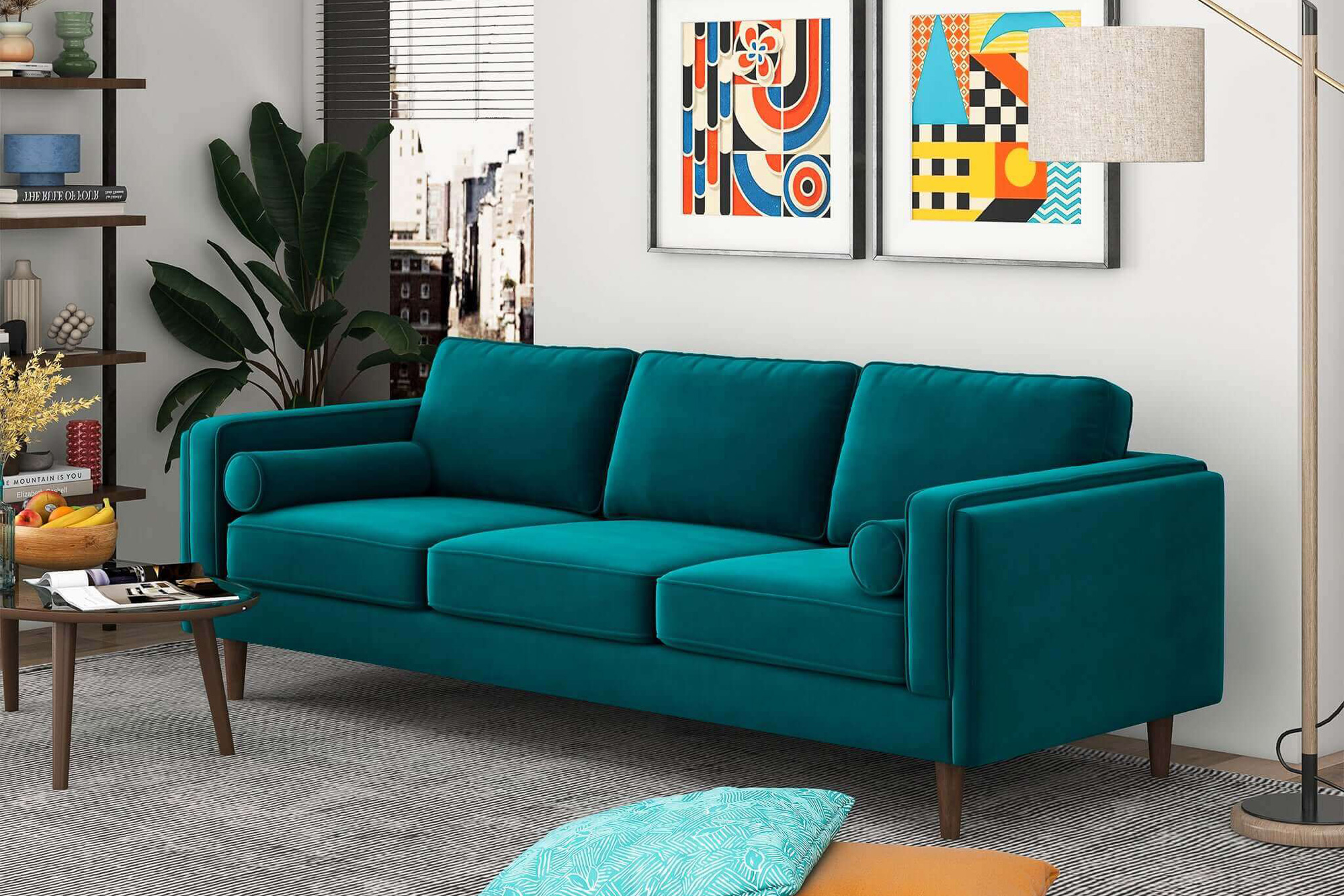 Ashcroft - Amber Mid-Century Modern Luxury Modern Velvet Sofa