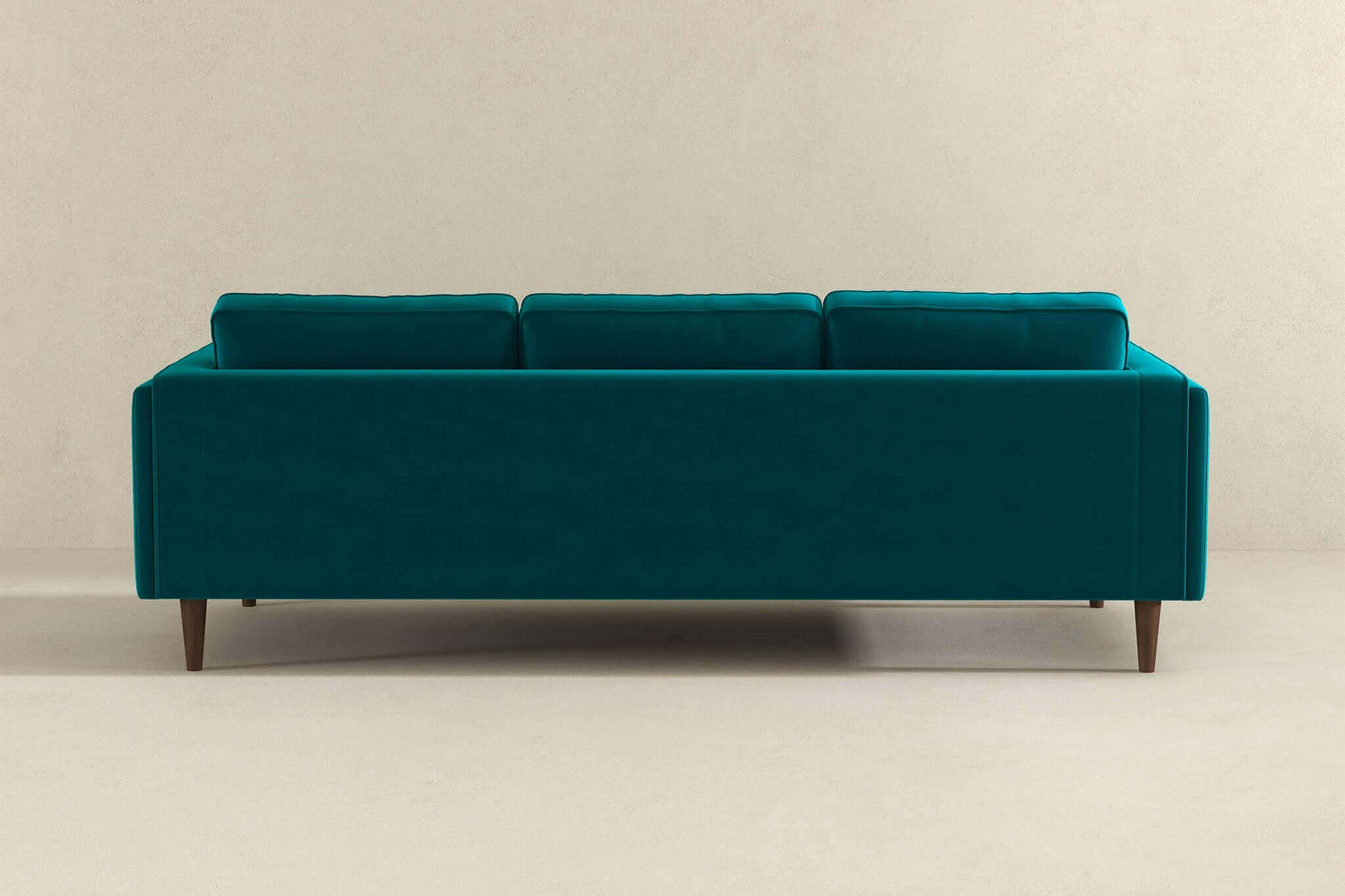 Ashcroft Amber Mid-Century Modern Luxury Modern Velvet Sofa - Teal