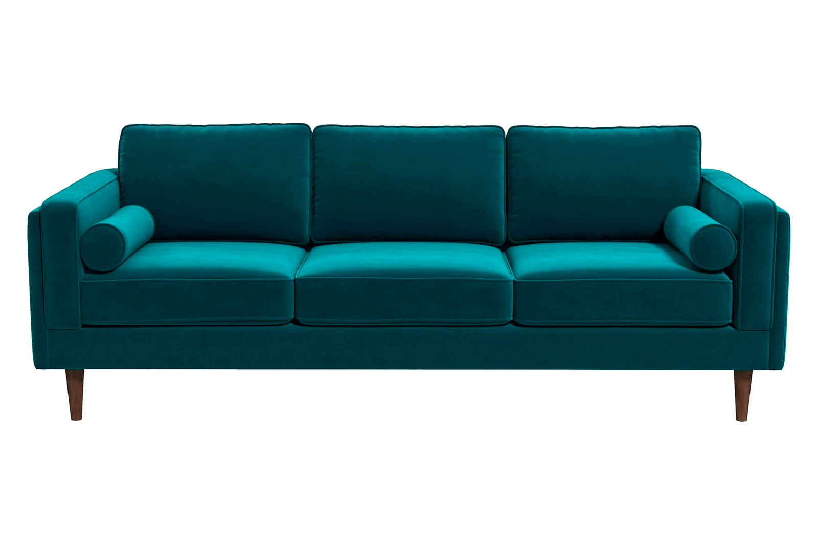 Ashcroft Amber Mid-Century Modern Luxury Modern Velvet Sofa - Teal