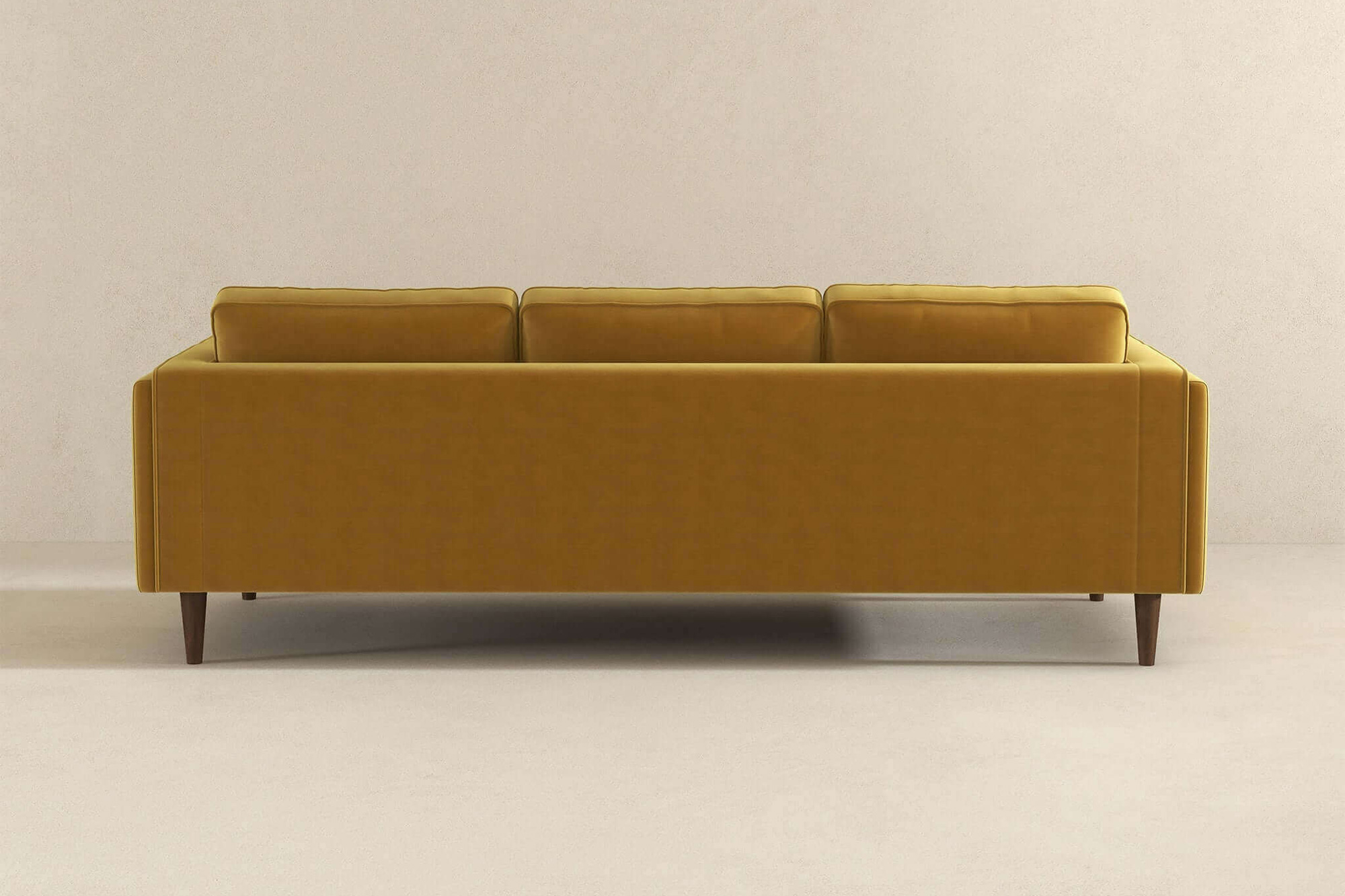 Ashcroft Amber Mid-Century Modern Luxury Modern Velvet Sofa - Yellow