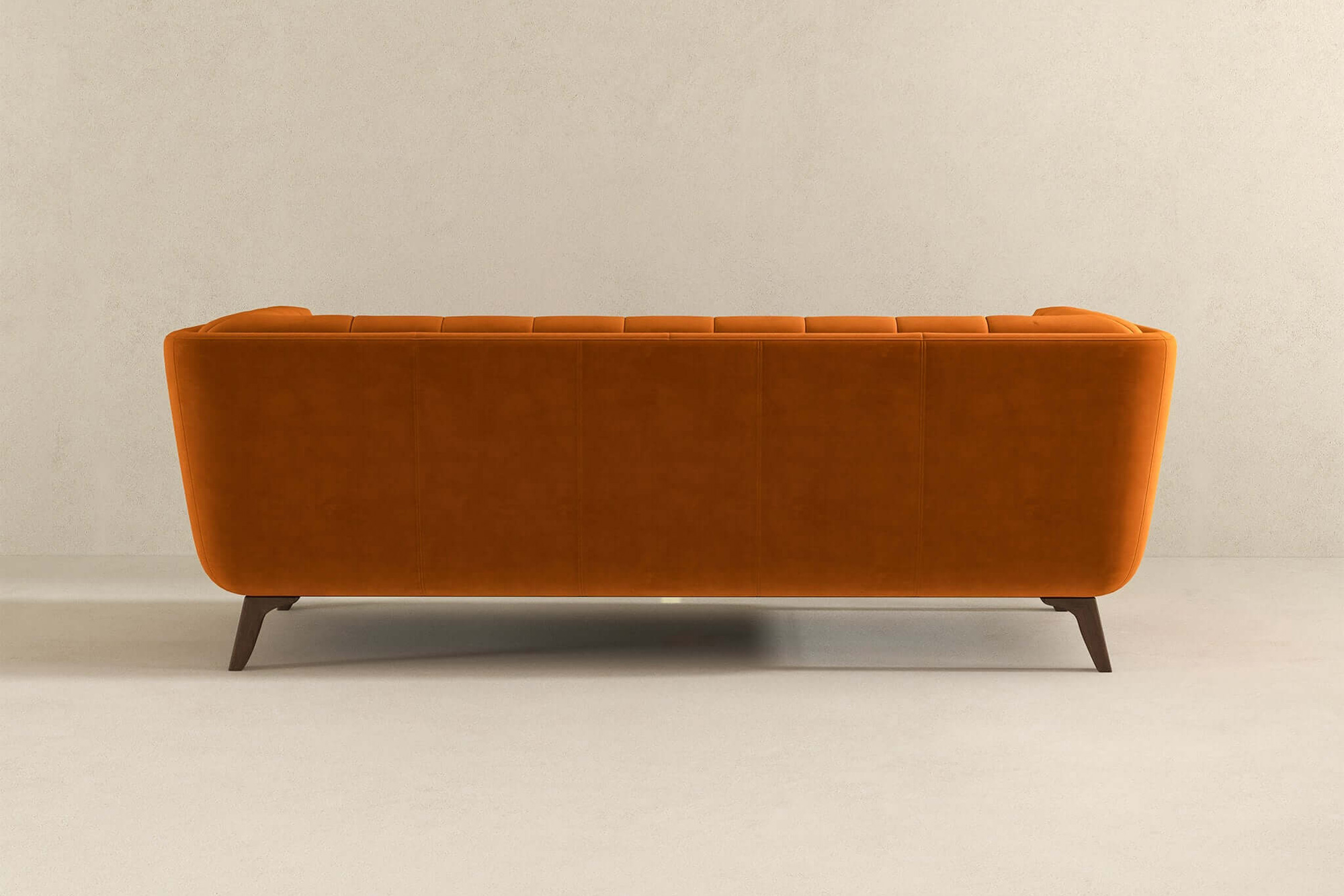 Ashcroft Addison Large Velvet Sofa - Burnt Orange