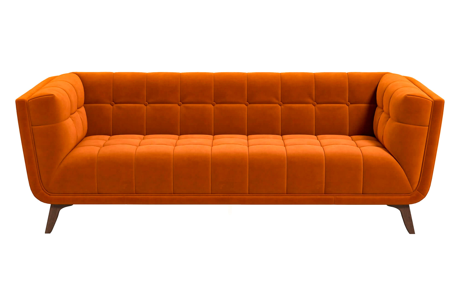 Ashcroft Addison Large Velvet Sofa - Burnt Orange