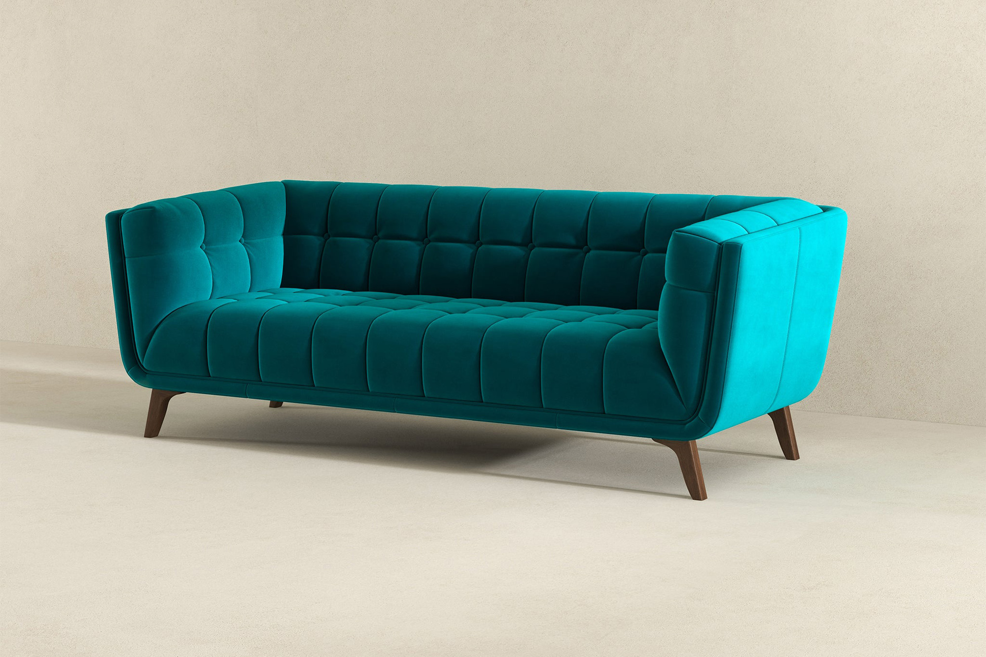 Ashcroft Addison Large Boucle Sofa - Teal