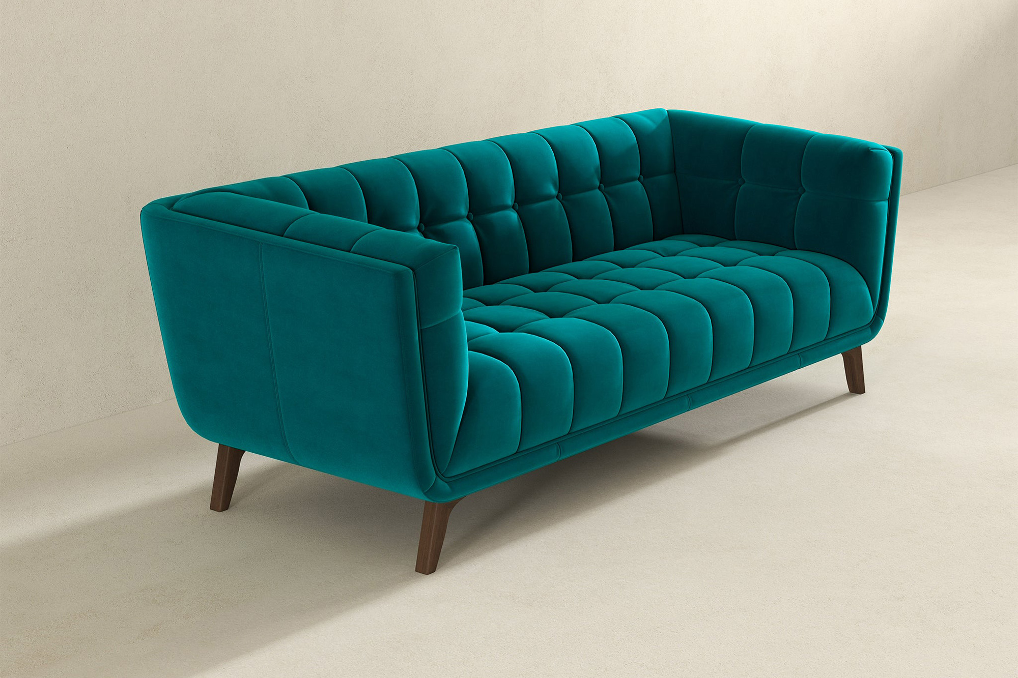 Ashcroft Addison Large Boucle Sofa - Teal