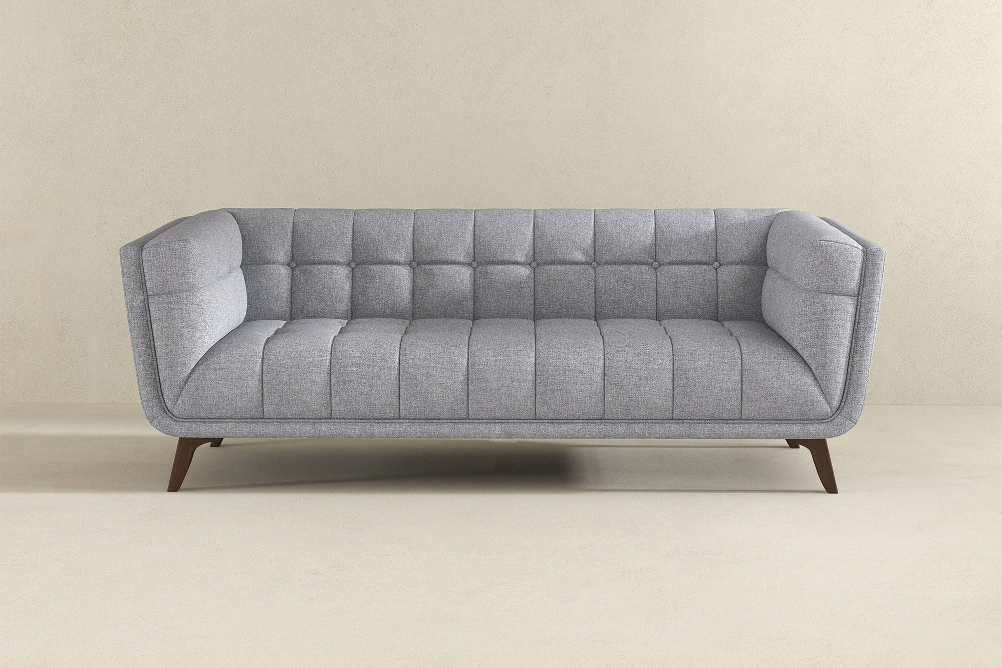 Ashcroft Addison Large Fabric Sofa - Light Gray